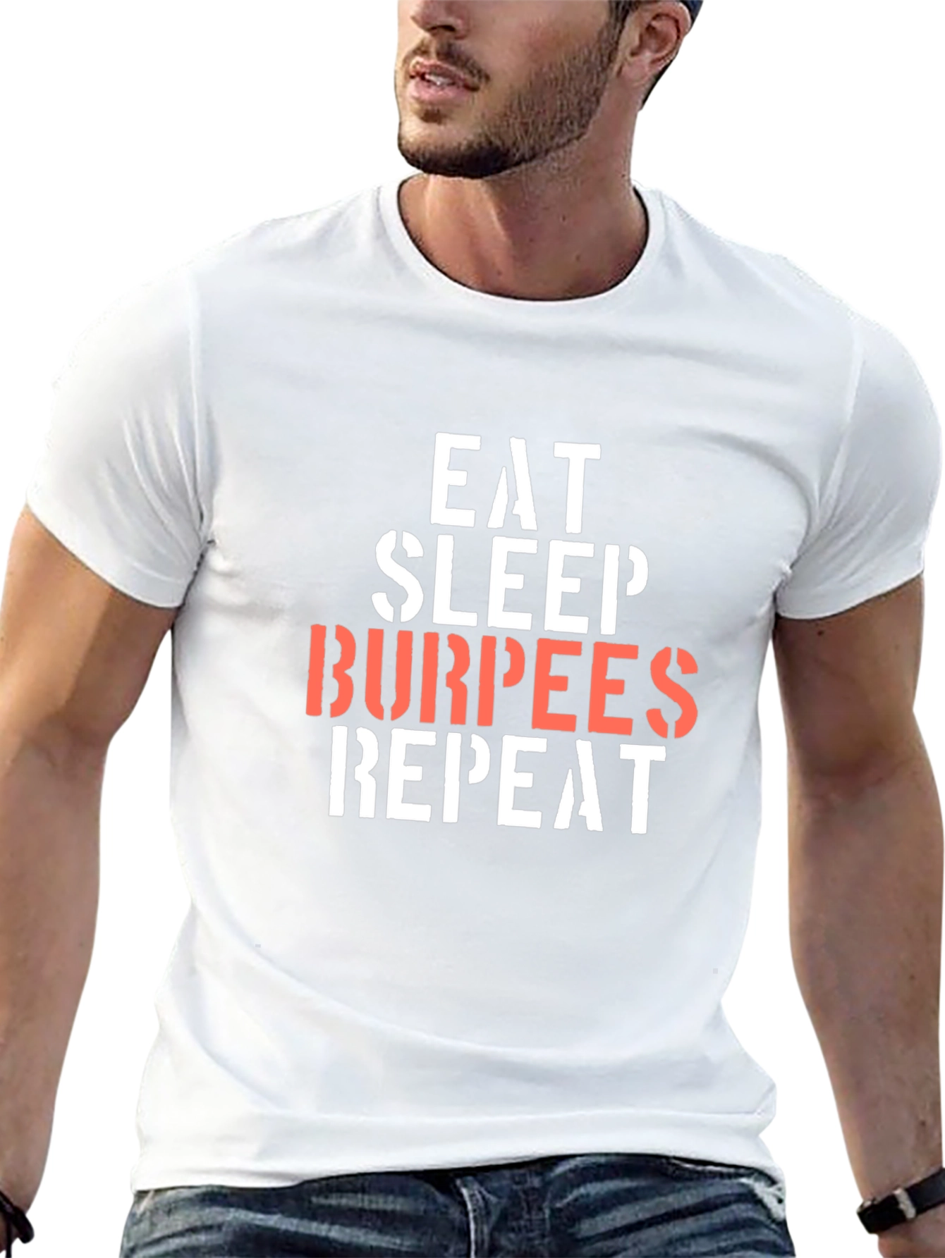 Eat Sleep Burpees Repeat Black T-Shirt