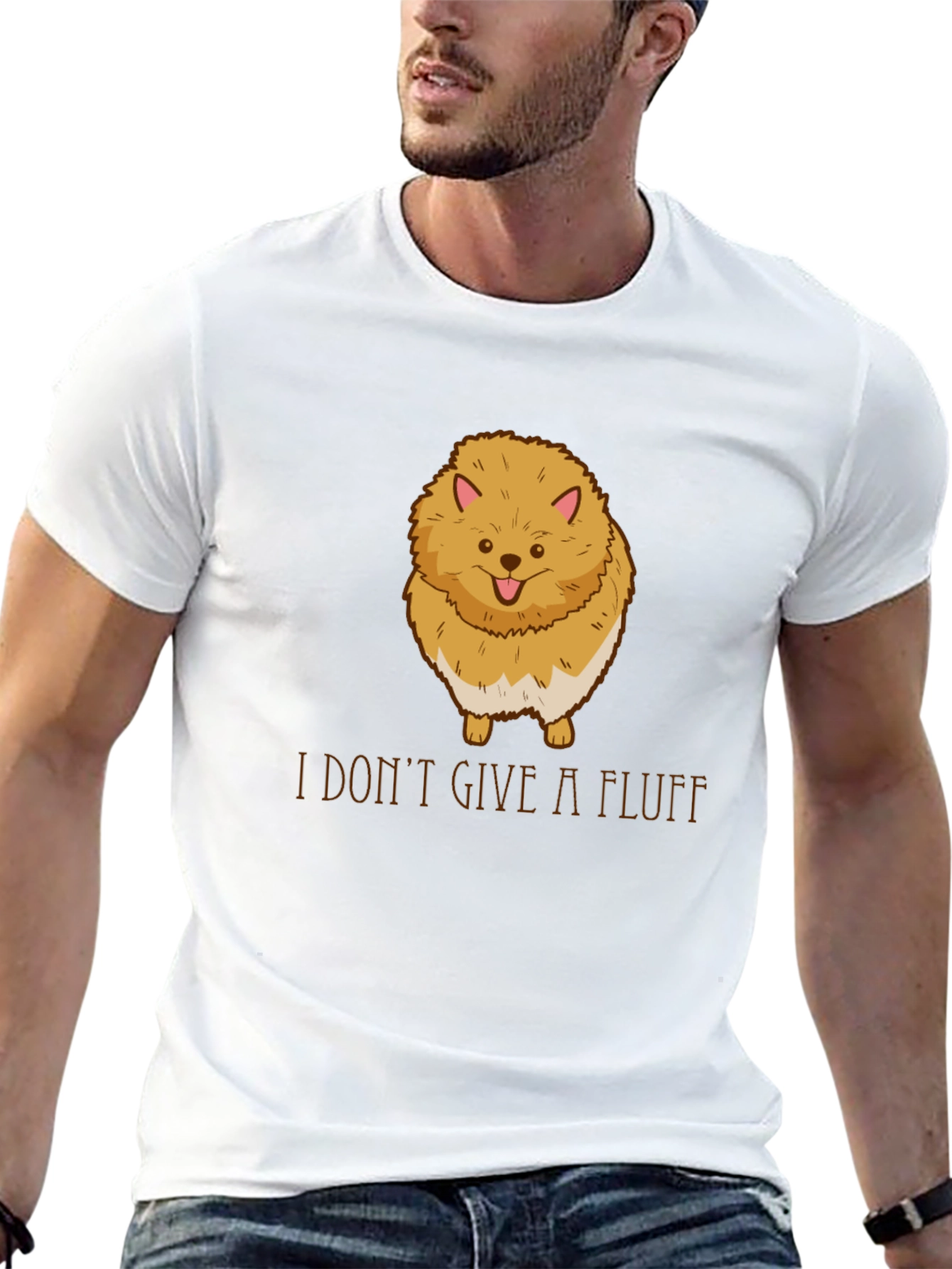 Funny Pomeranian I Dont Give A Fluff Black T-Shirt
