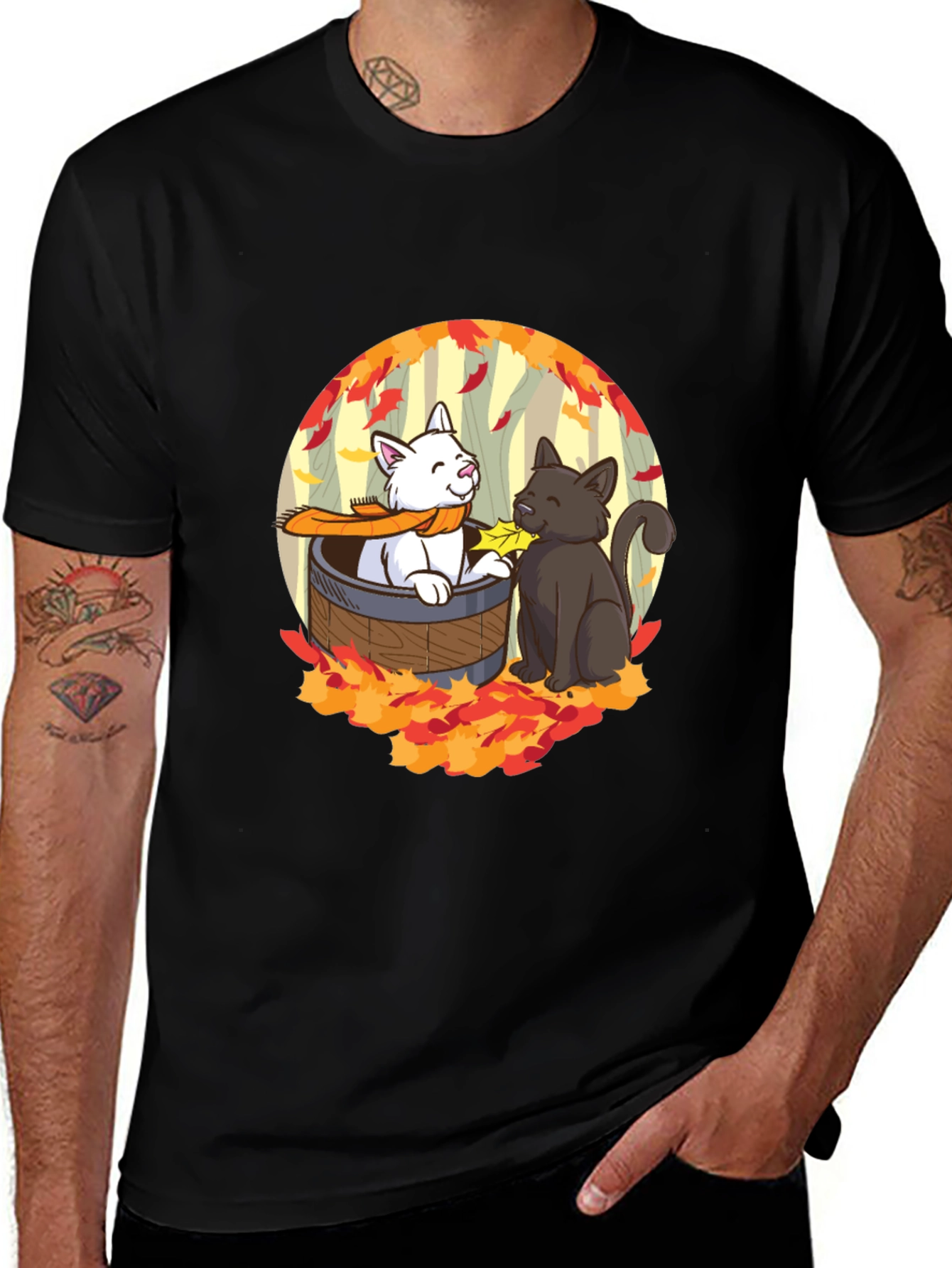 Autumn Cats T-Shirt - Cute Fall Design