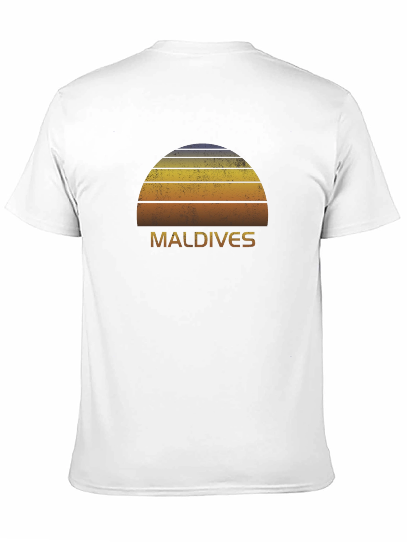 Maldives Sunset Graphic Tee - Retro Island Vibes