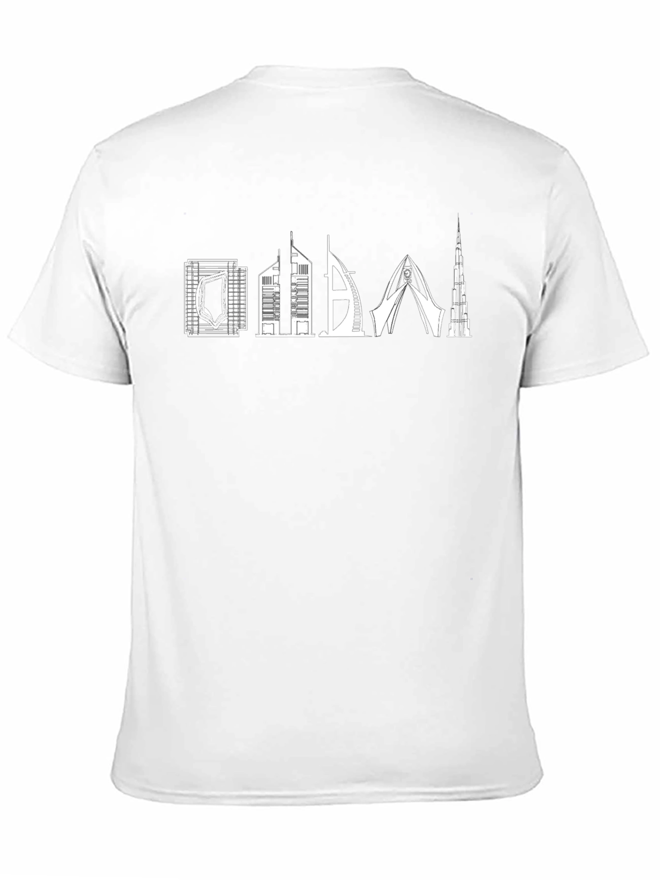 Dubai Skyline Graphic Tee - Stylish Black T-Shirt