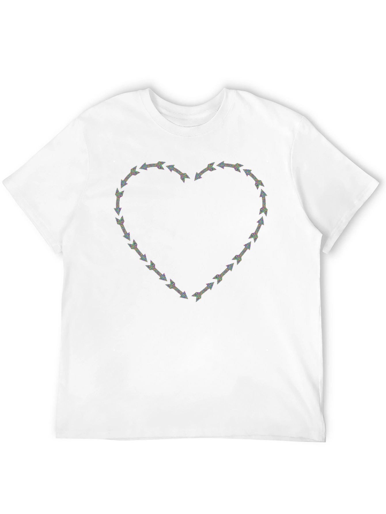Arrow Heart Graphic Print Crew Neck T-Shirt