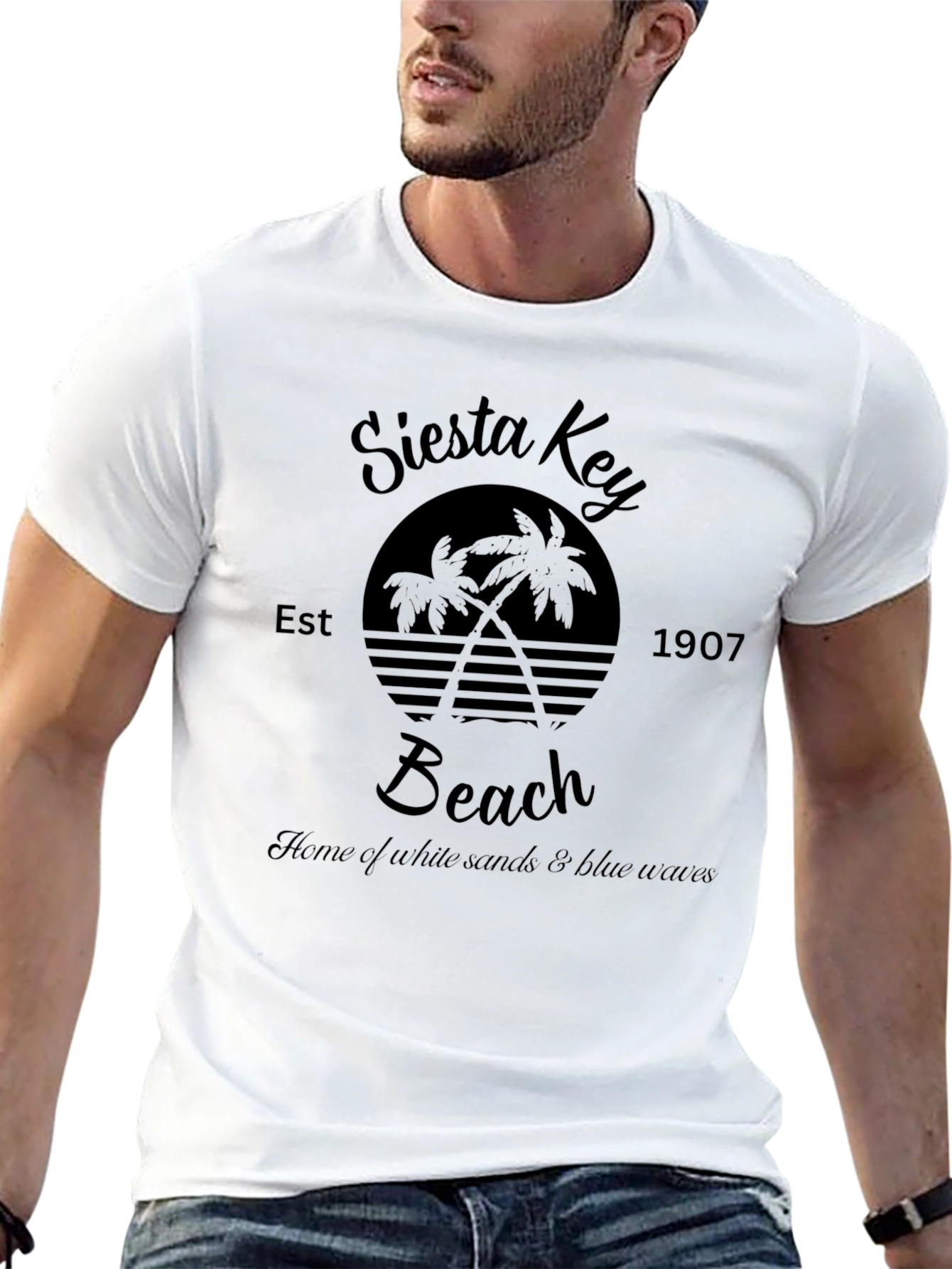 Siesta Key Beach Graphic Tee - Retro Style