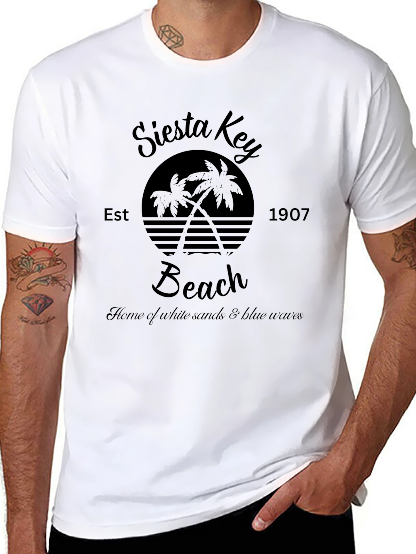 Siesta Key Beach Graphic Tee - Retro Style