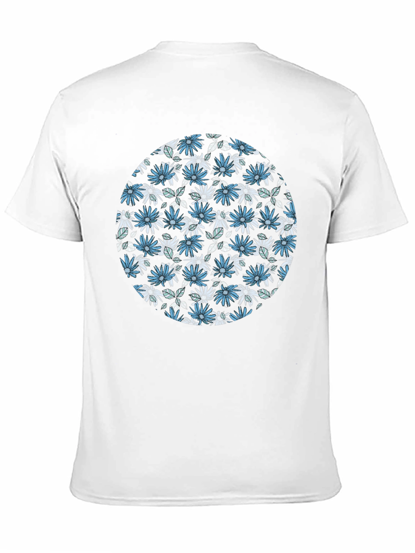 Floral Print Mens Black T-Shirt