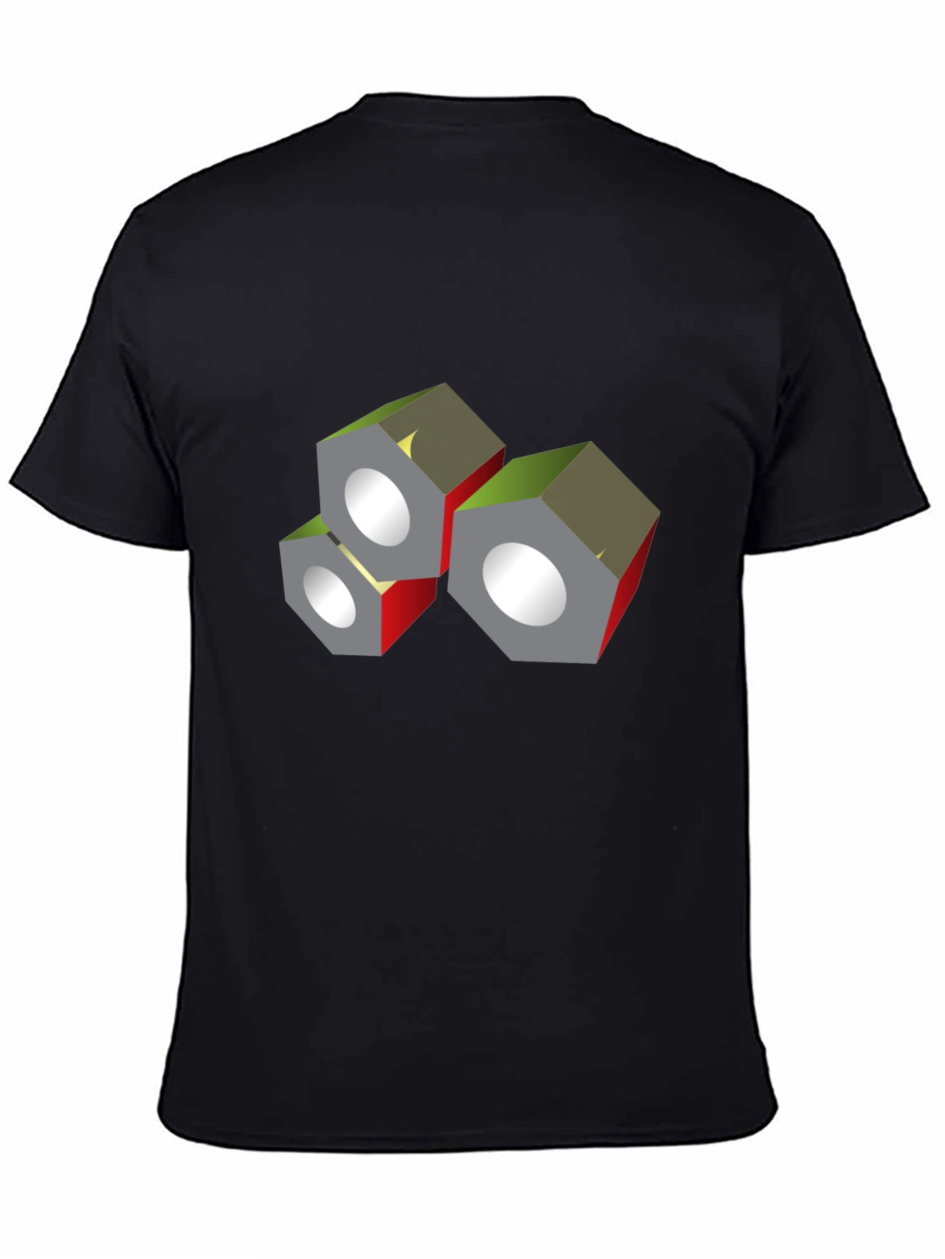 Abstract Nuts Graphic Black T-Shirt
