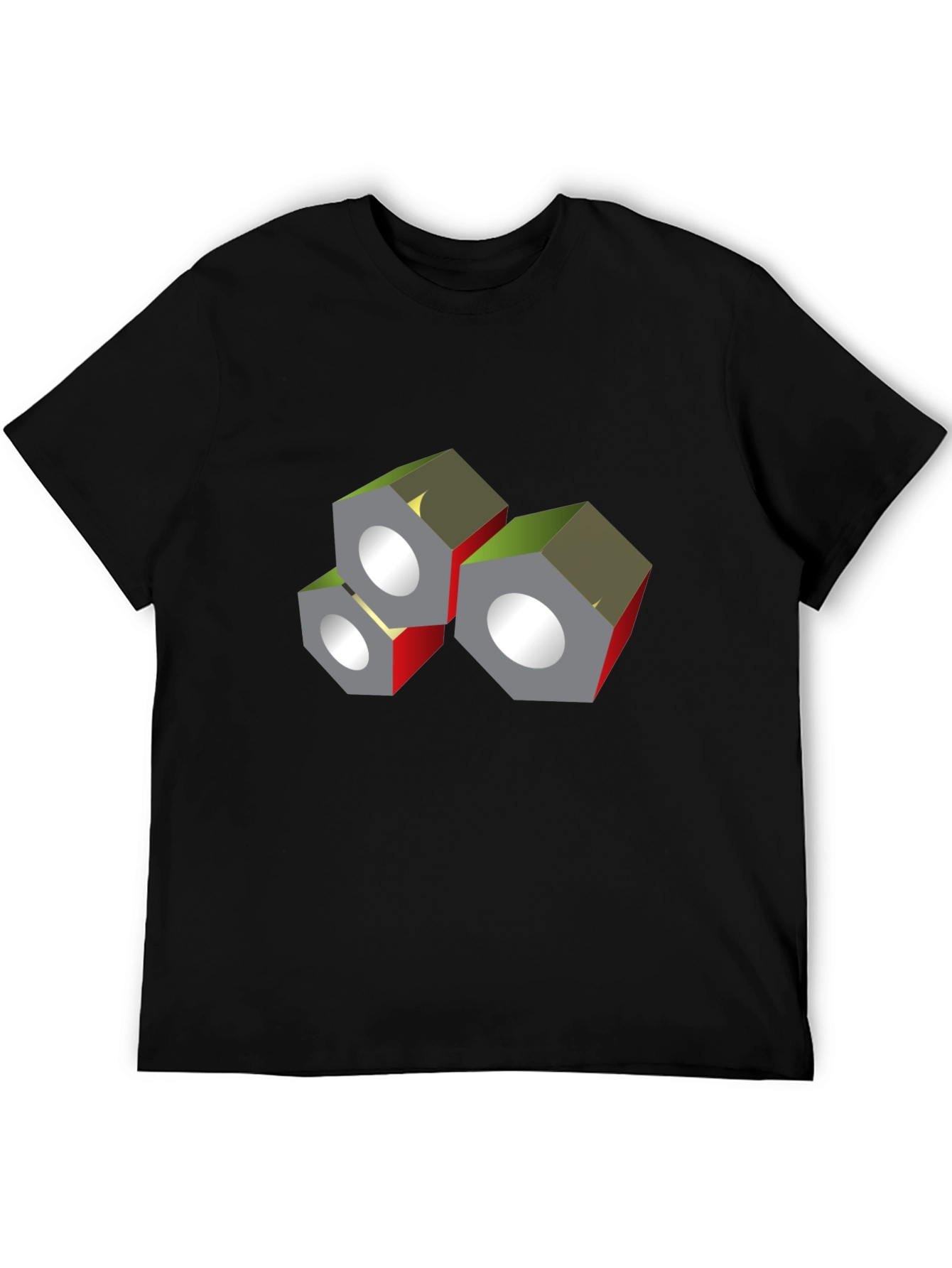 Abstract Nuts Graphic Black T-Shirt