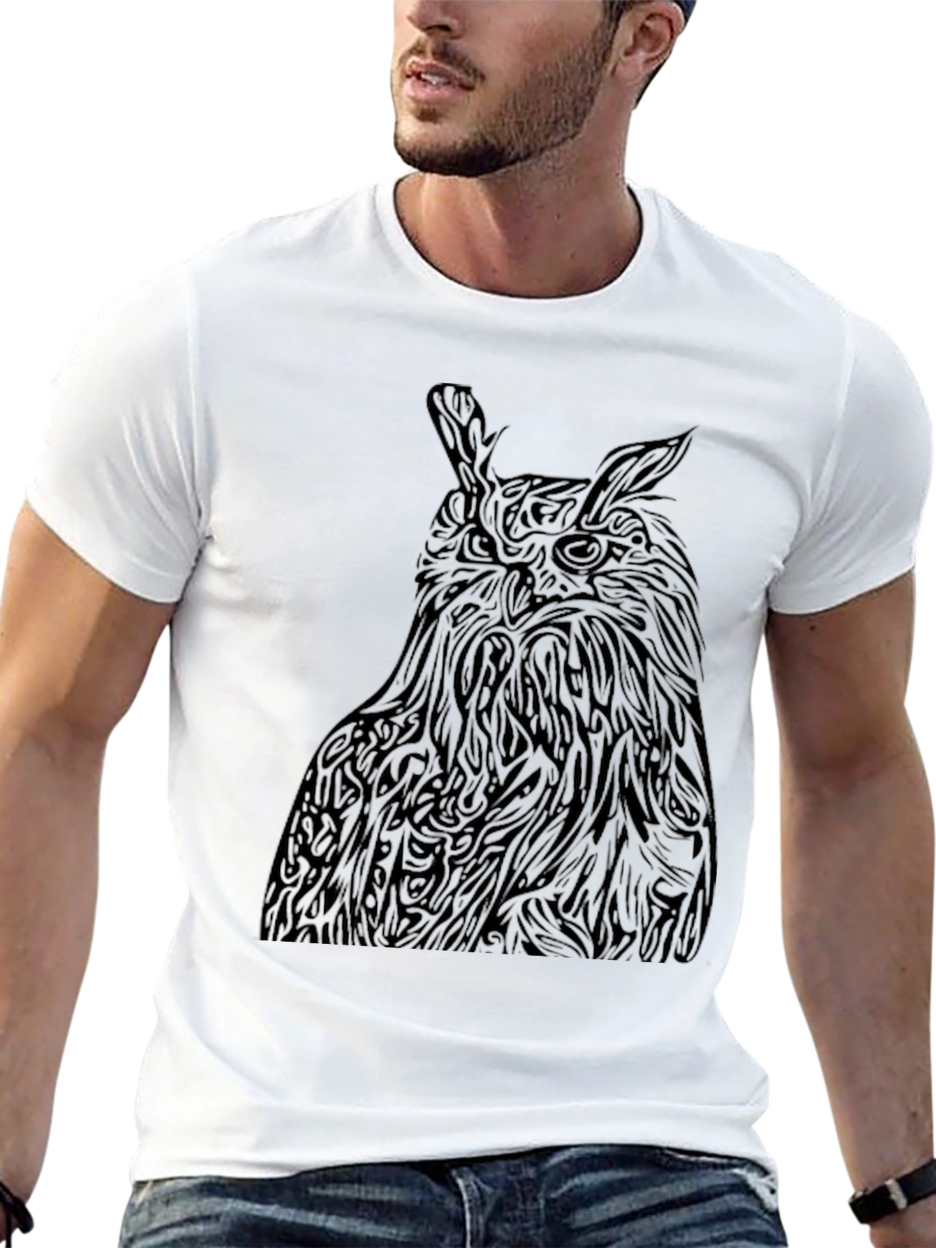 Owl Graphic Black Tee