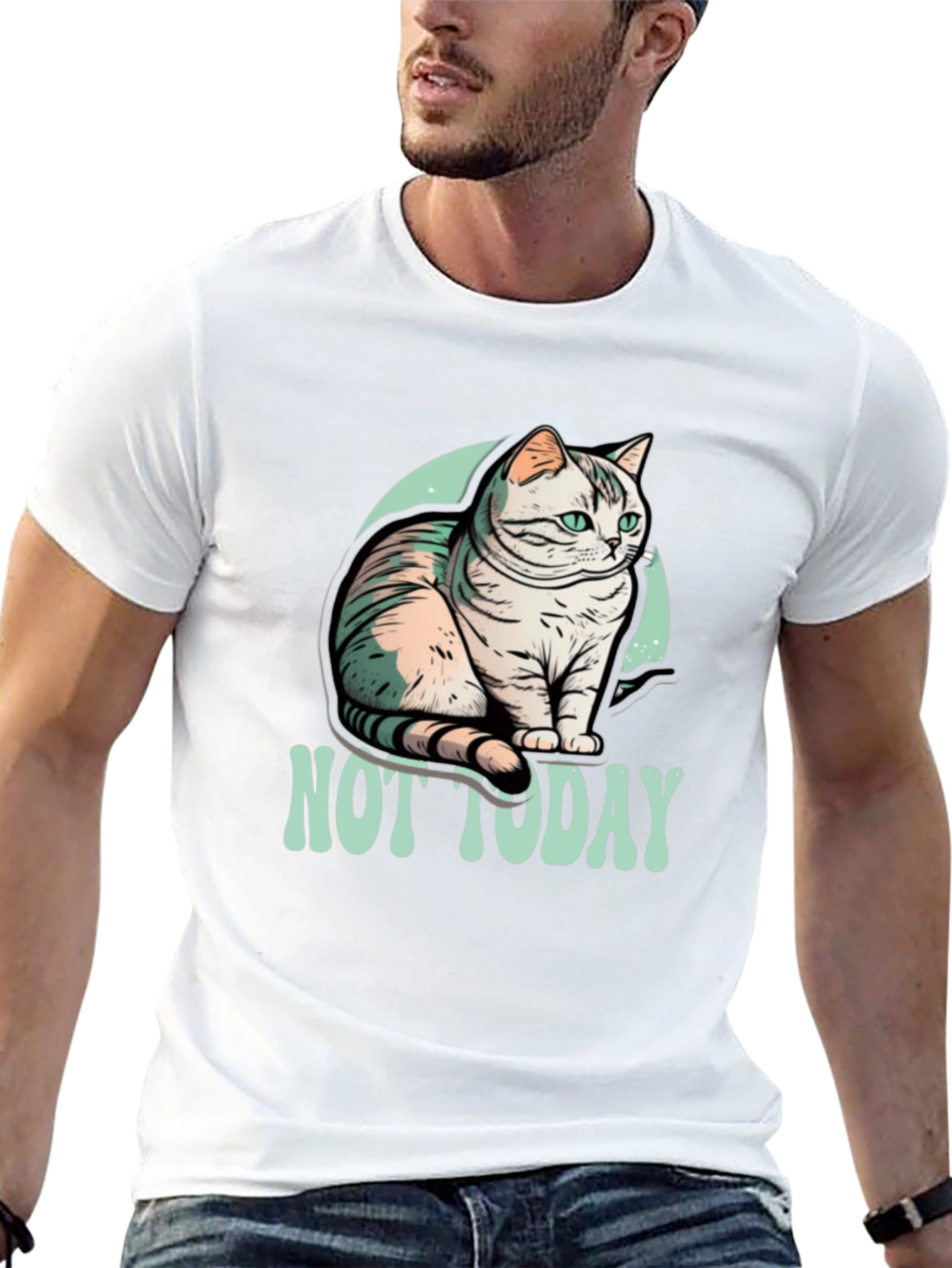Not Today Cat Graphic T-Shirt