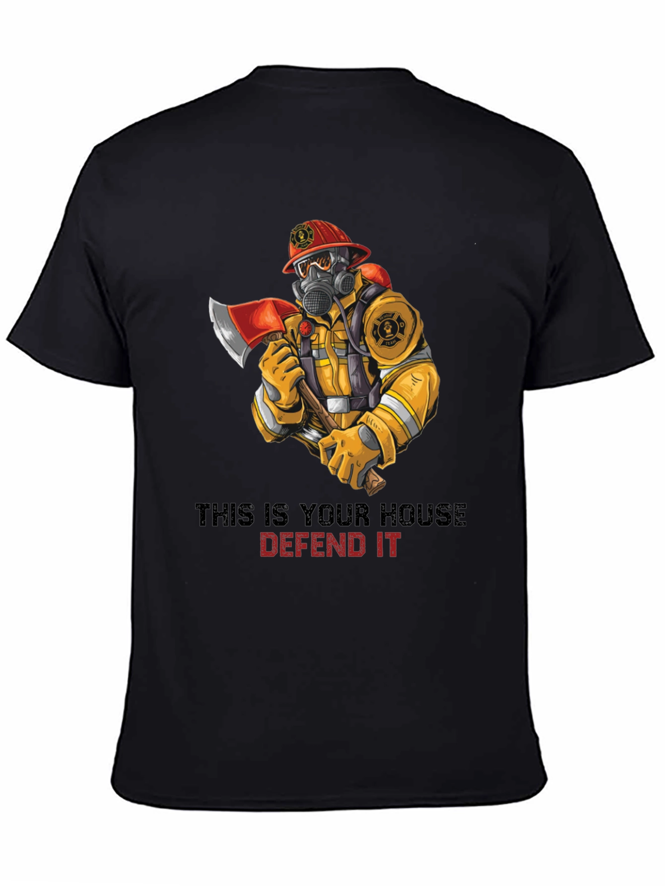 Firefighter Protect Our House Graphic T-Shirt