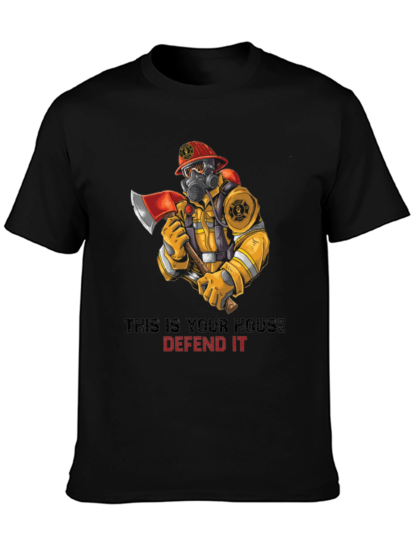 Firefighter Protect Our House Graphic T-Shirt