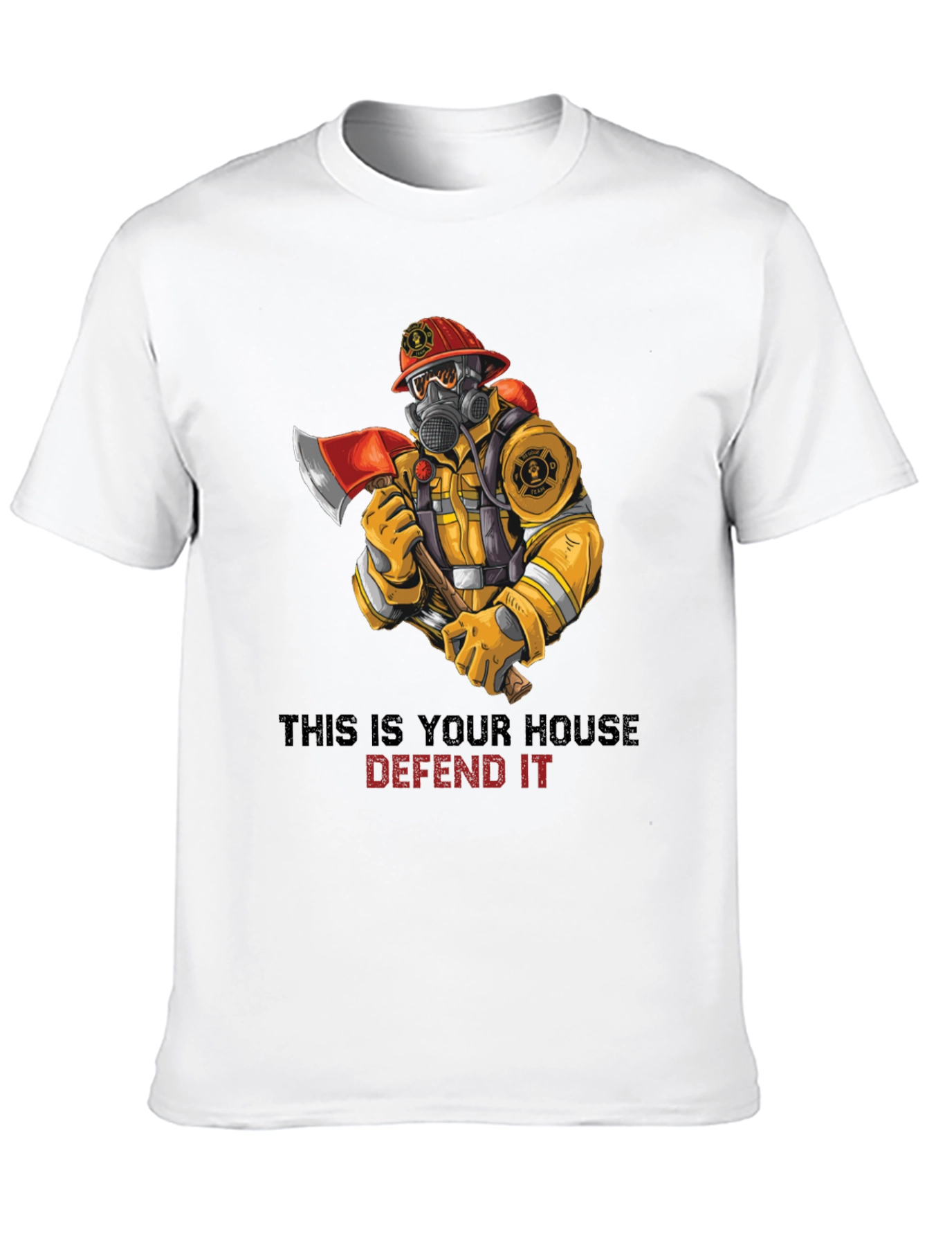 Firefighter Protect Our House Graphic T-Shirt
