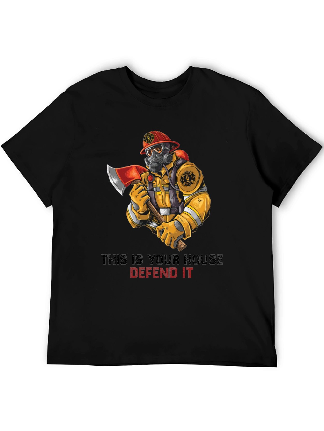 Firefighter Protect Our House Graphic T-Shirt