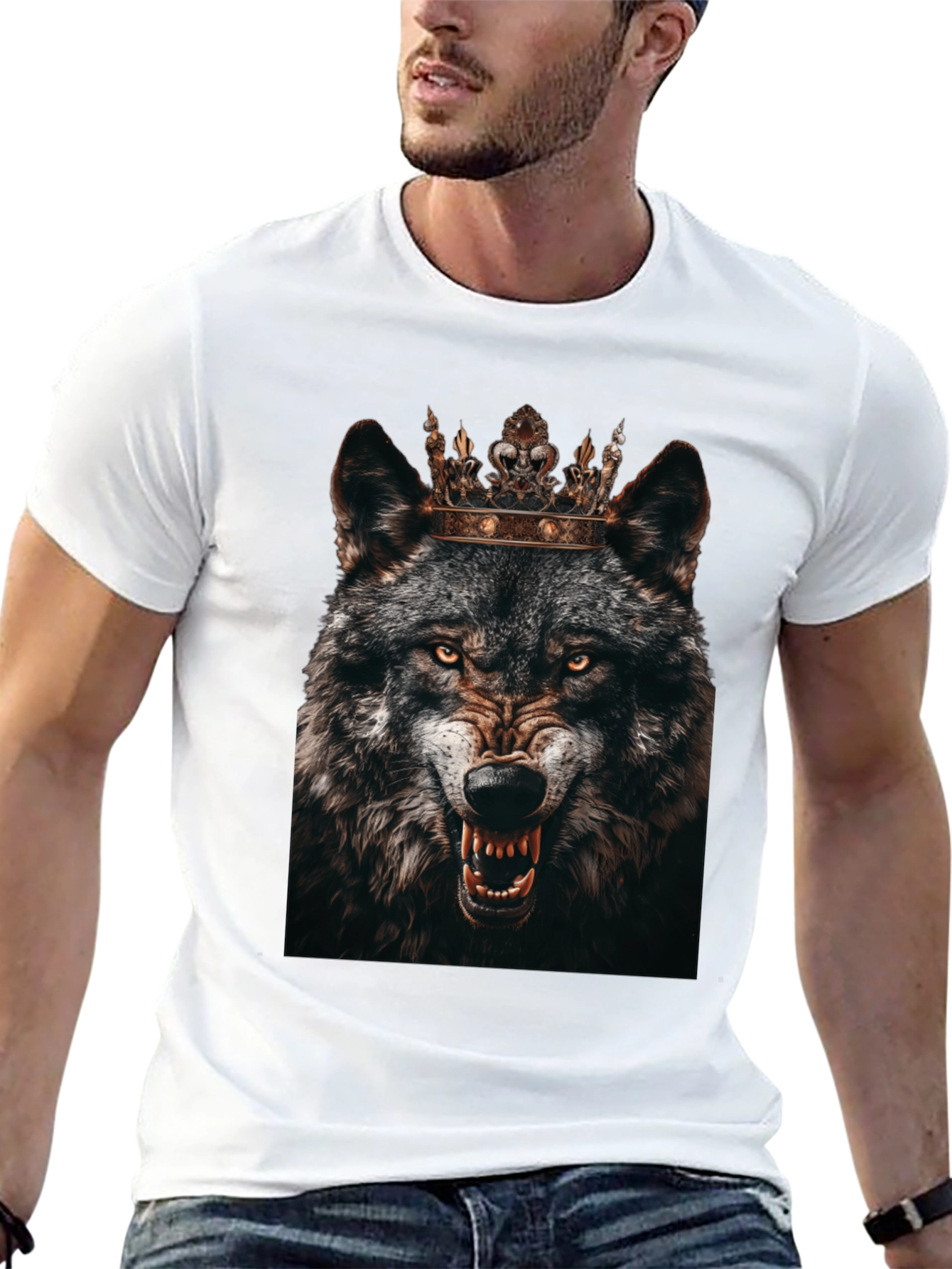 Wolf King Graphic T-Shirt - Black