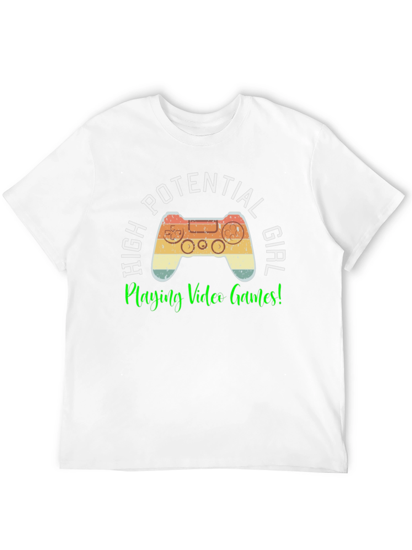 High Potential Girl Gamer T-Shirt - Retro Controller Design