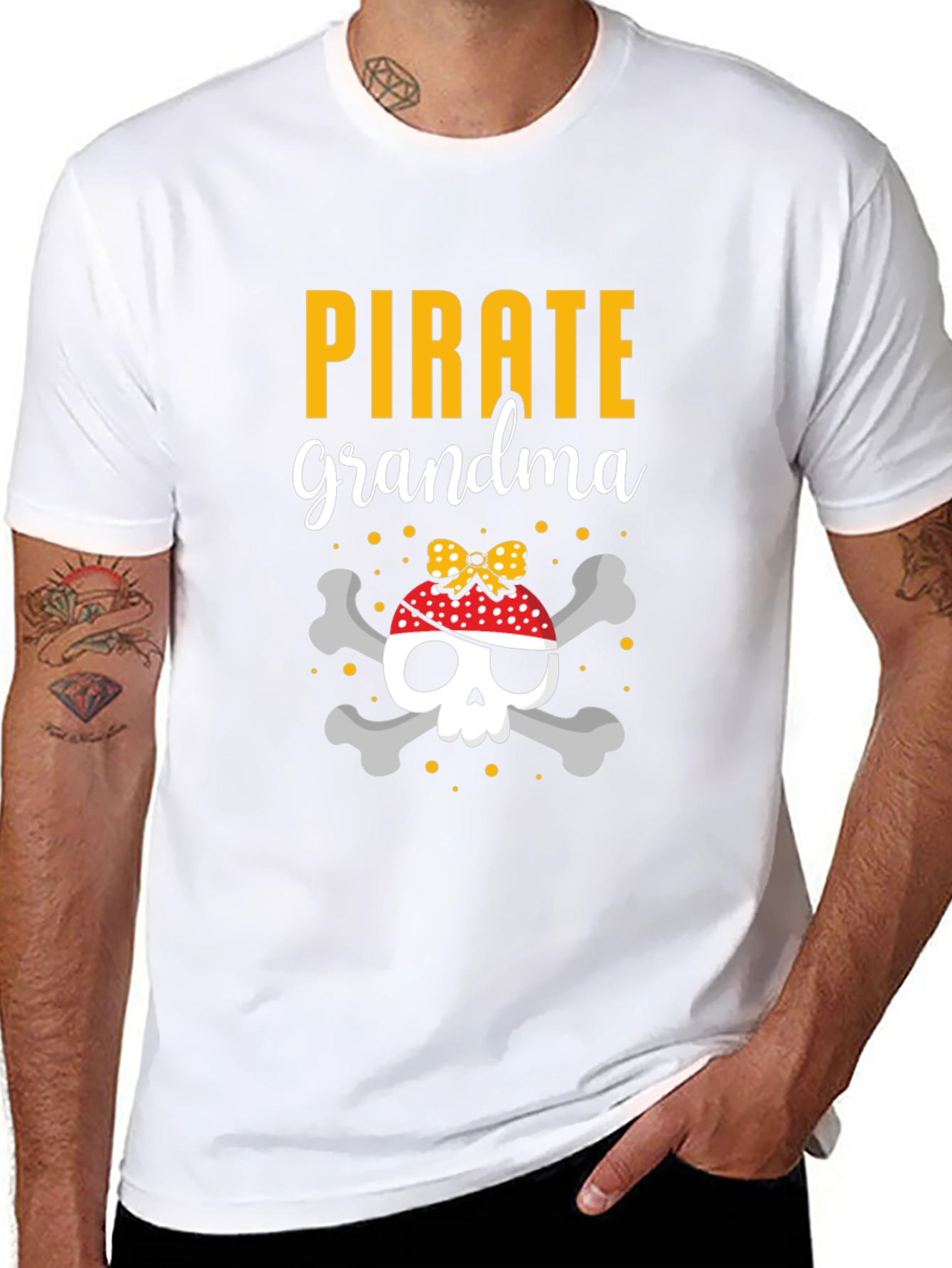 Pirate Grandma Skull T-Shirt - Novelty Tee