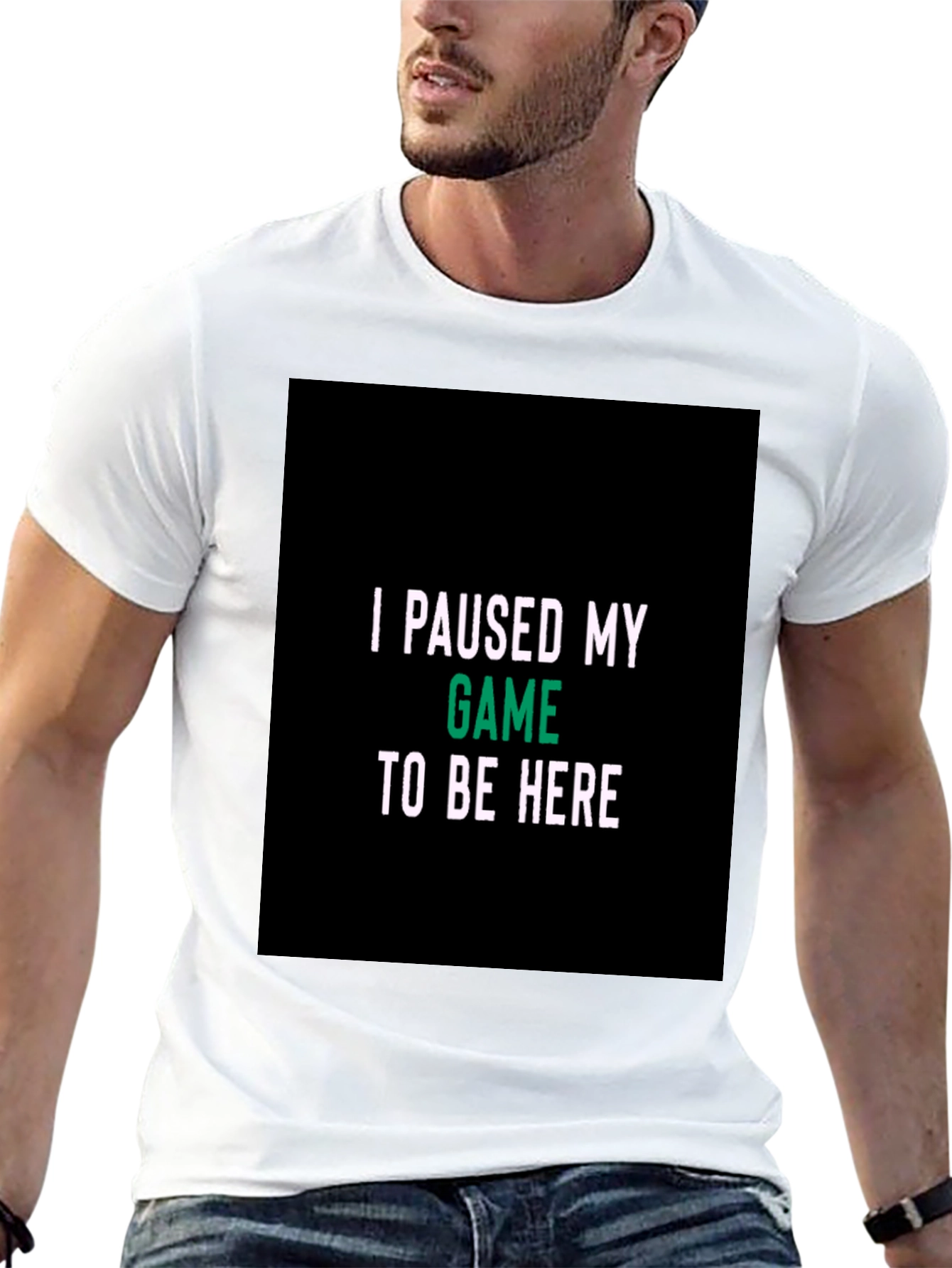 I Paused My Game Black T-Shirt