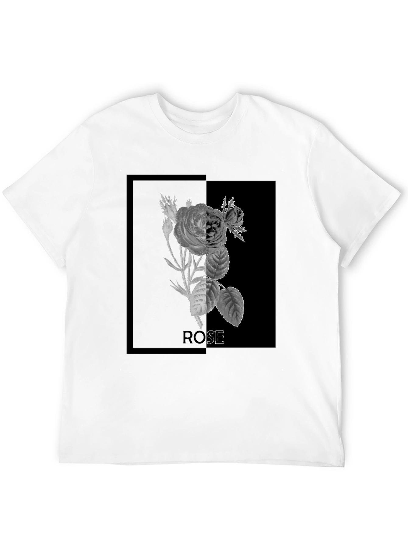 Rose Graphic Print Black T-Shirt