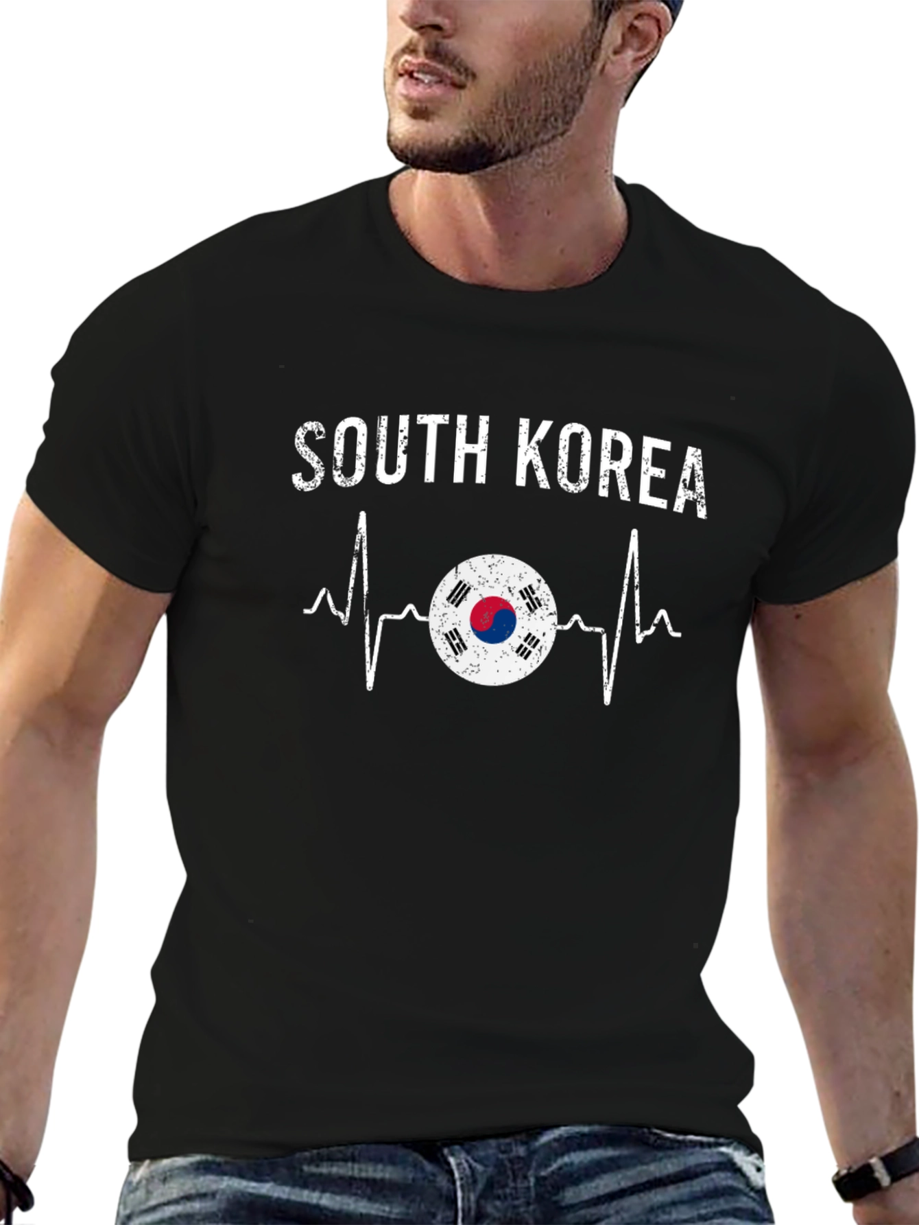 South Korea Flag Heartbeat Graphic Tee