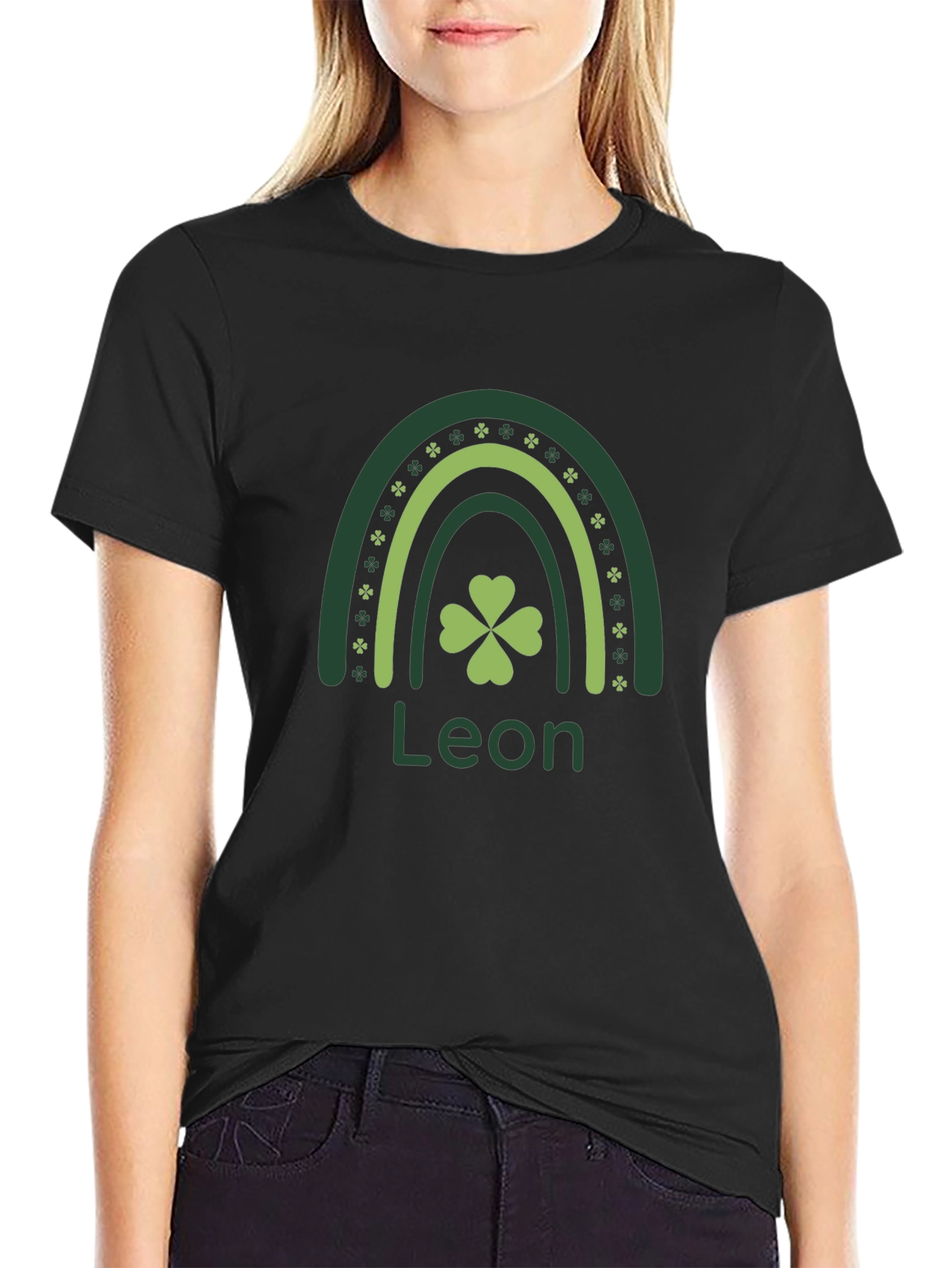 Leon St. Patricks Day Rainbow Clover T-Shirt