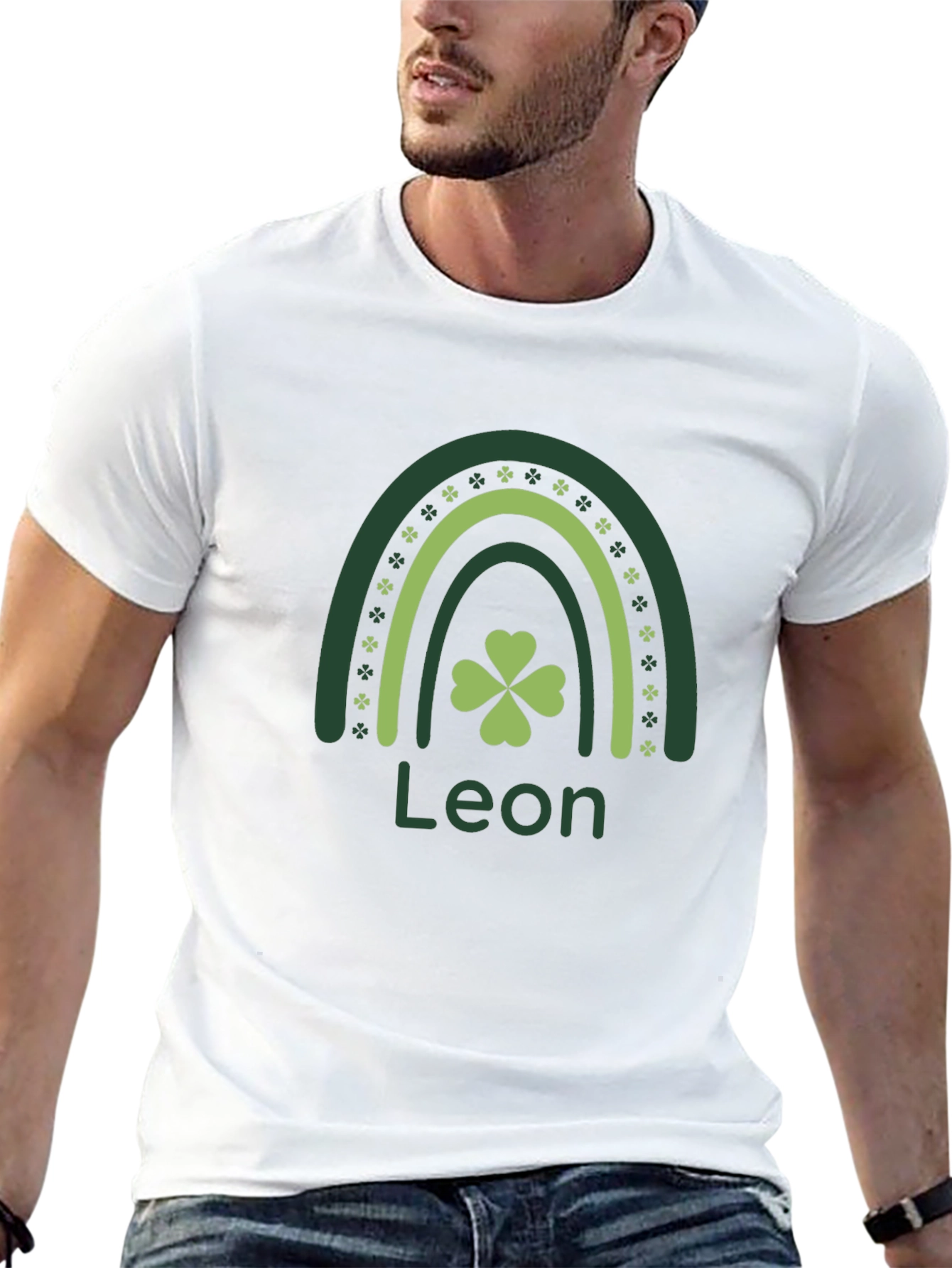 Leon St. Patricks Day Rainbow Clover T-Shirt