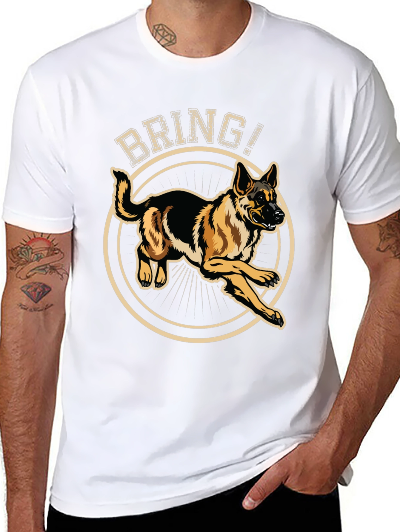 German Shepherd Bring T-Shirt - Dog Lover Tee