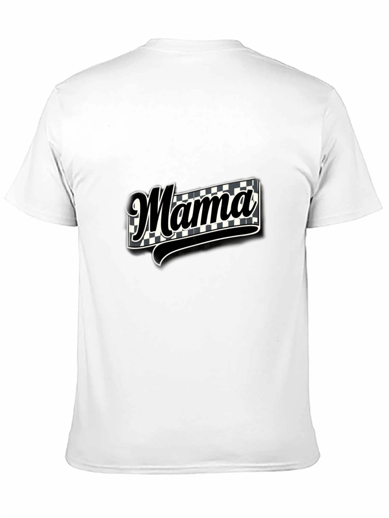 Mama Checkered Graphic Tee - Black T-Shirt