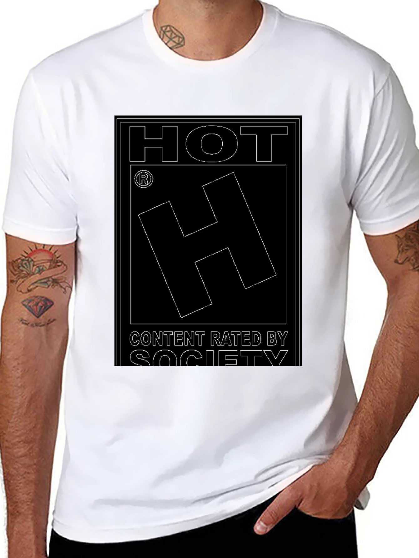 HOT Content Rated By Society Mens T-Shirt