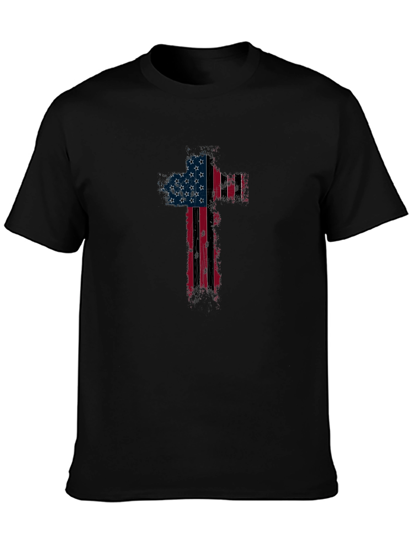 American Flag Cross Graphic T-Shirt