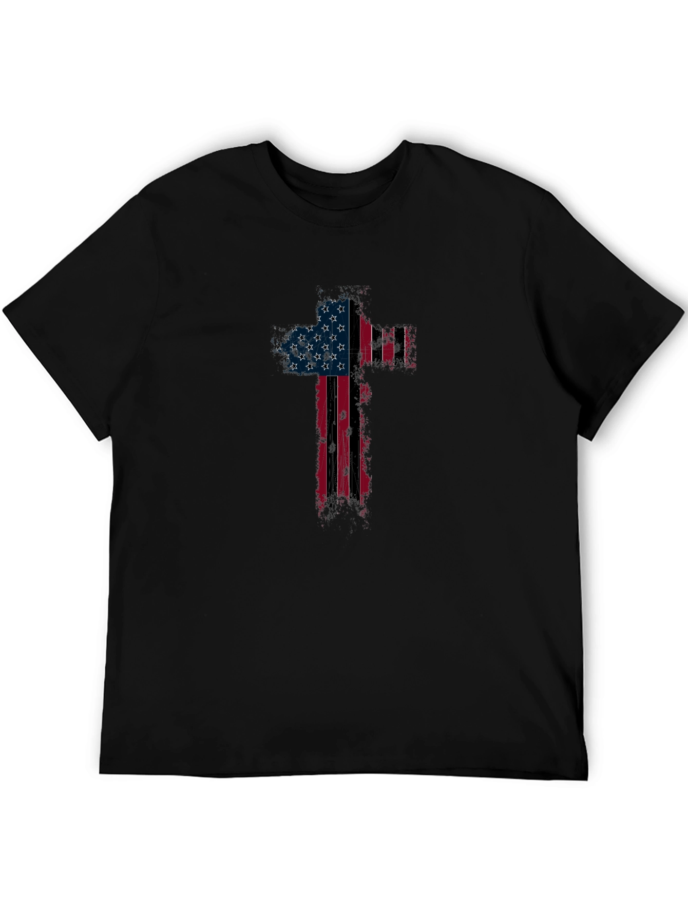 American Flag Cross Graphic T-Shirt