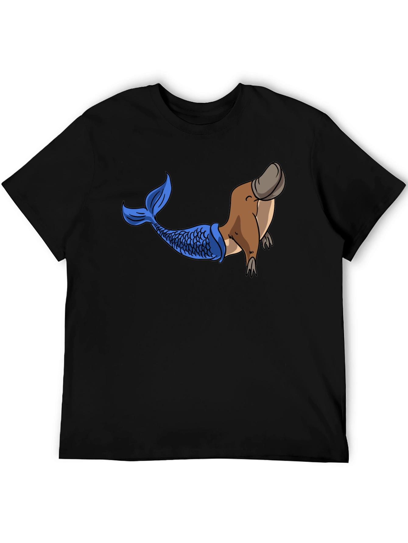 Platypus Mermaid Graphic Tee - Black