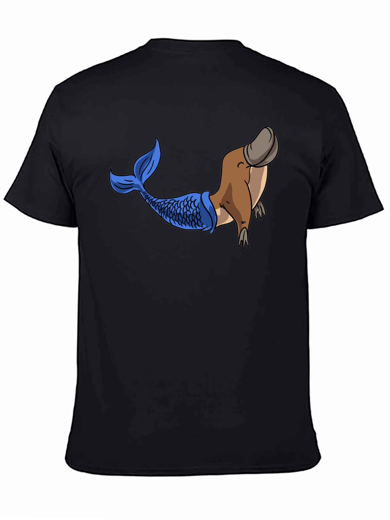 Platypus Mermaid Graphic Tee - Black