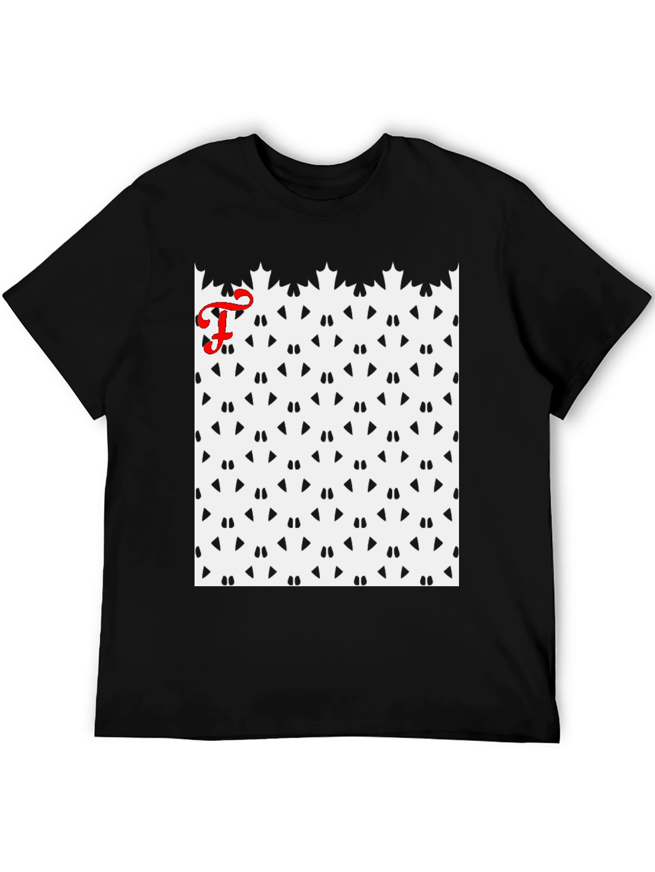 Patterned Tee with Initial