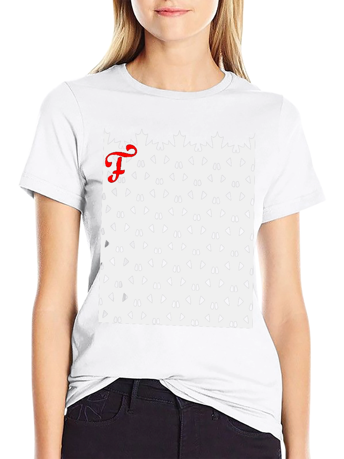Patterned Tee with Initial