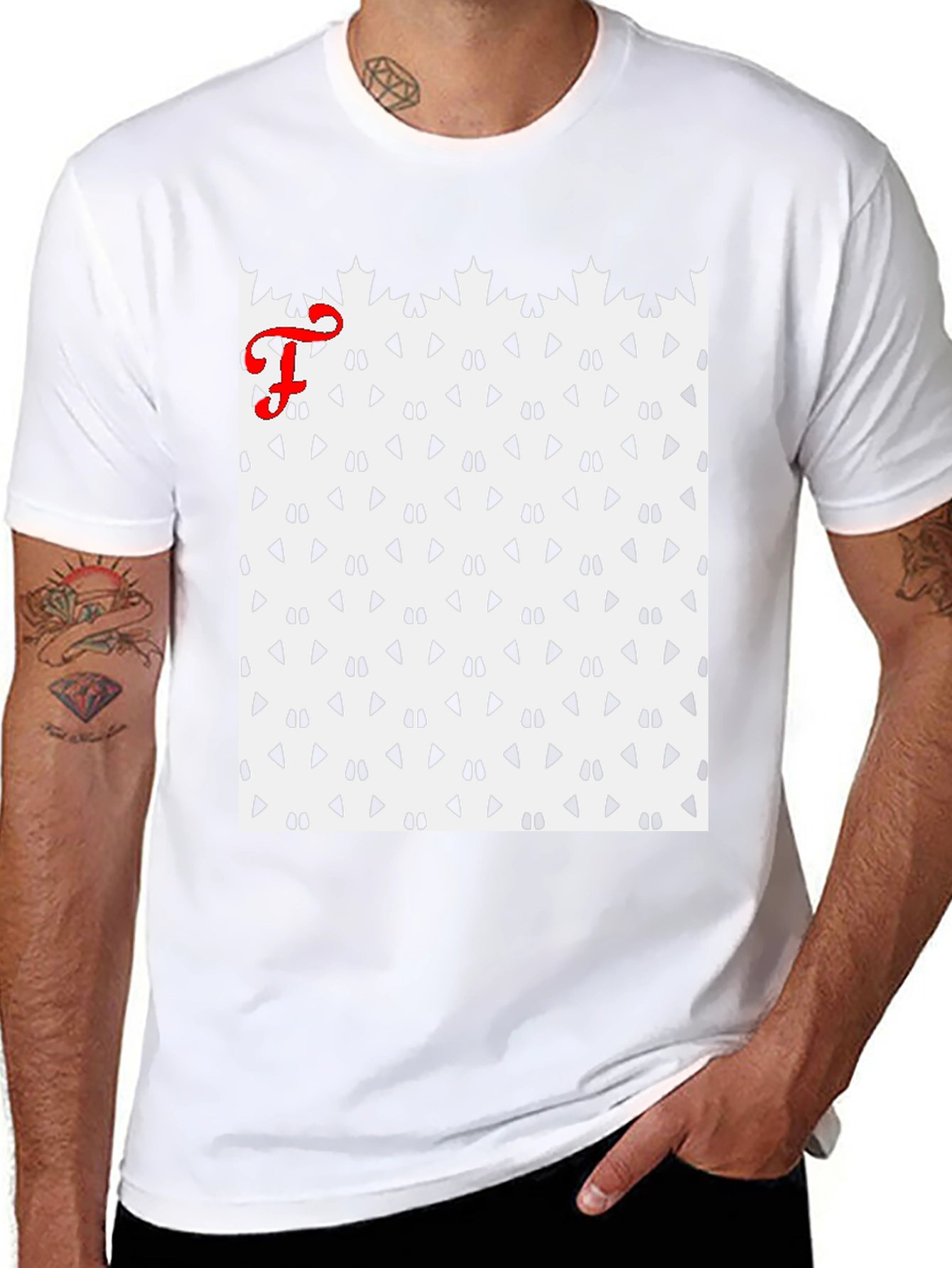 Patterned Tee with Initial