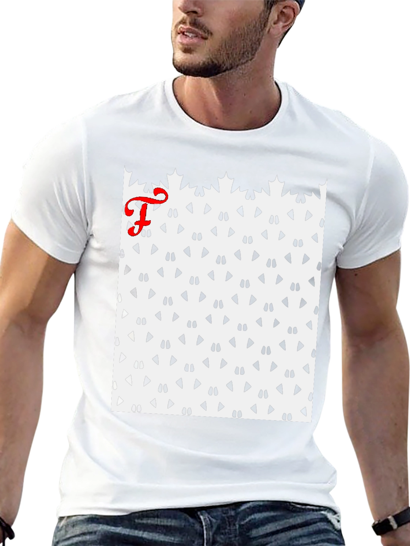Patterned Tee with Initial