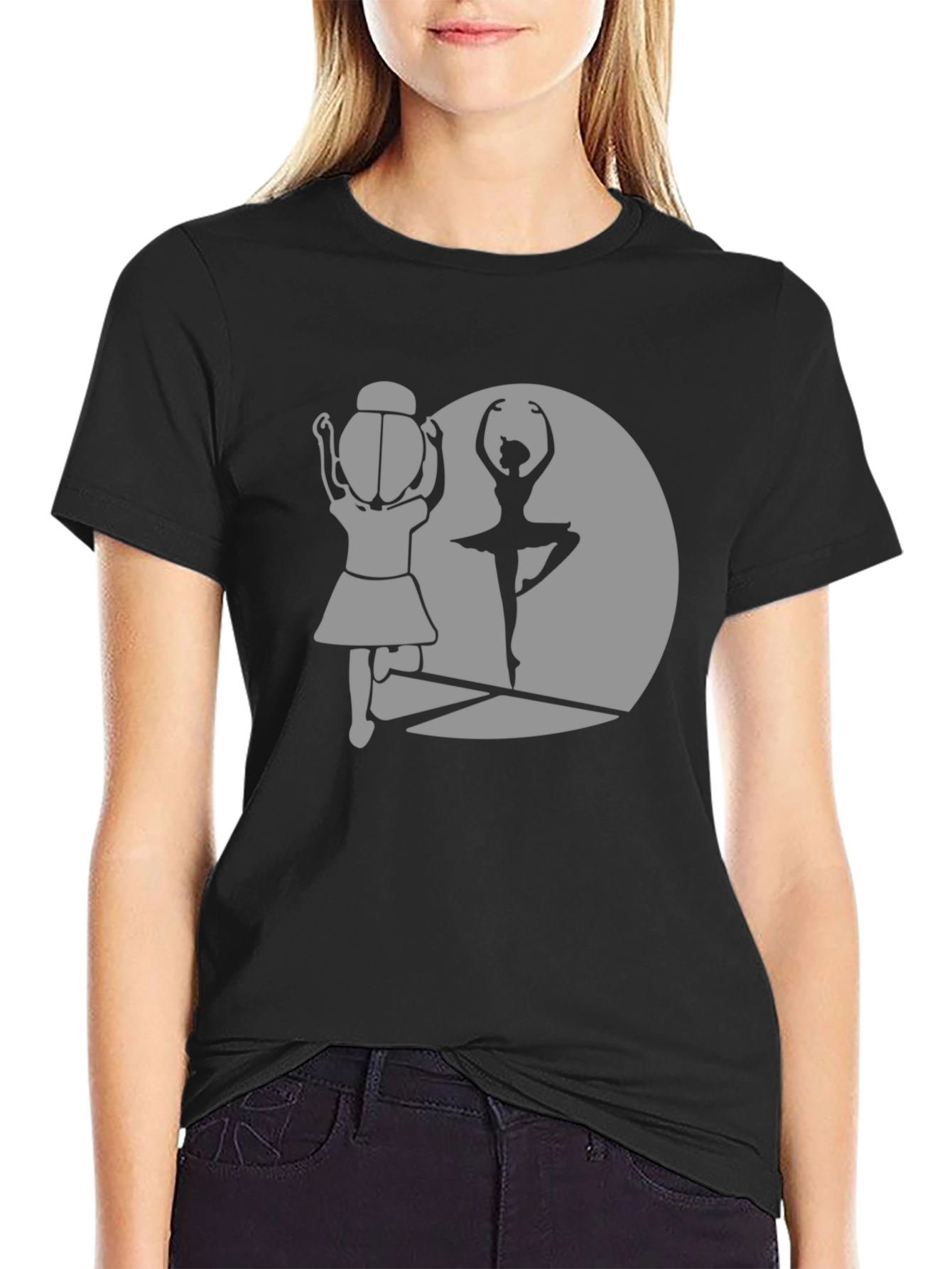 Ballerina Silhouette Graphic Tee - Dance Lover T-Shirt