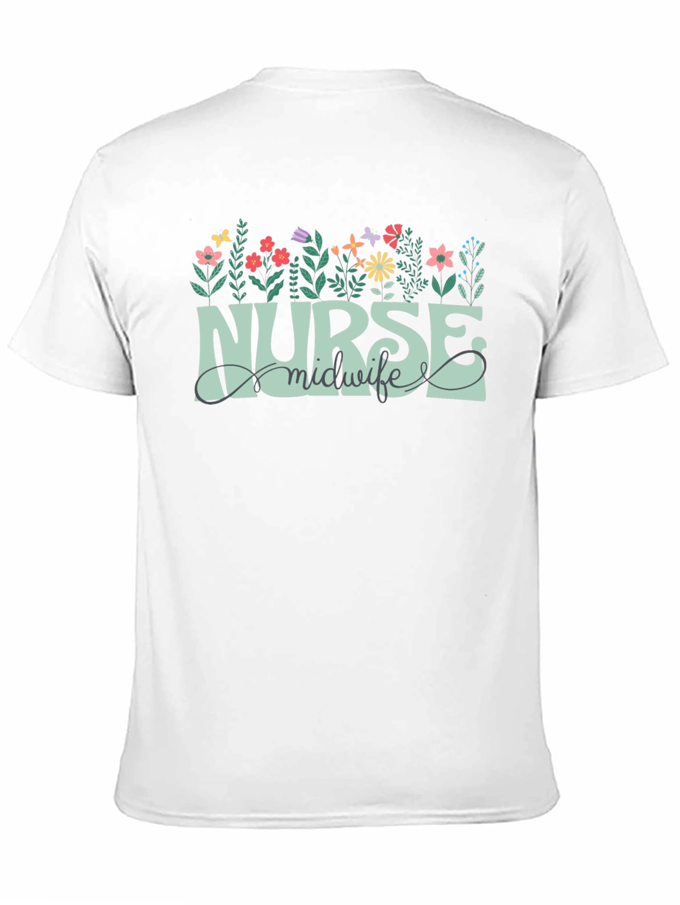 Nurse Midwife Floral Graphic T-Shirt