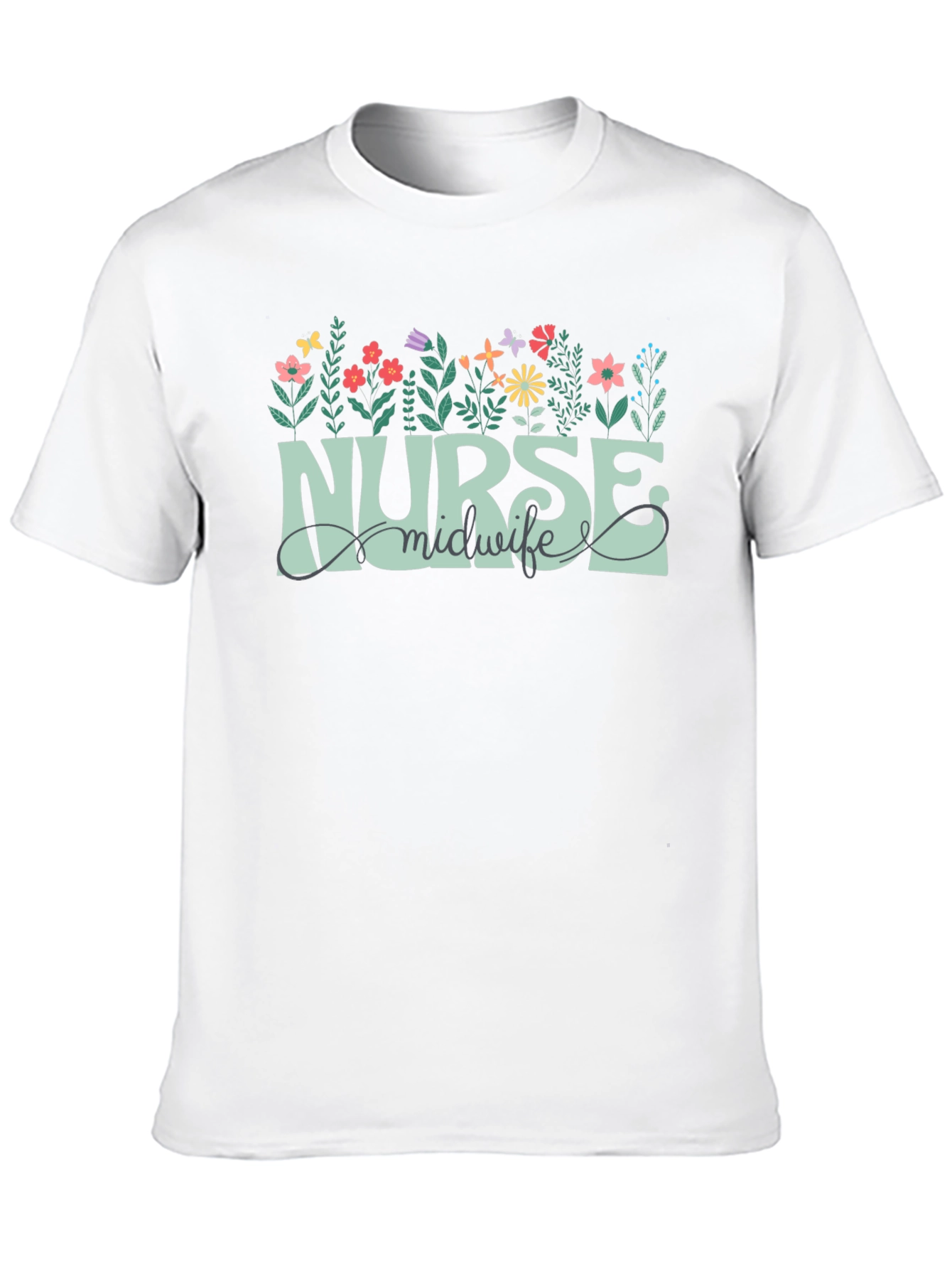 Nurse Midwife Floral Graphic T-Shirt