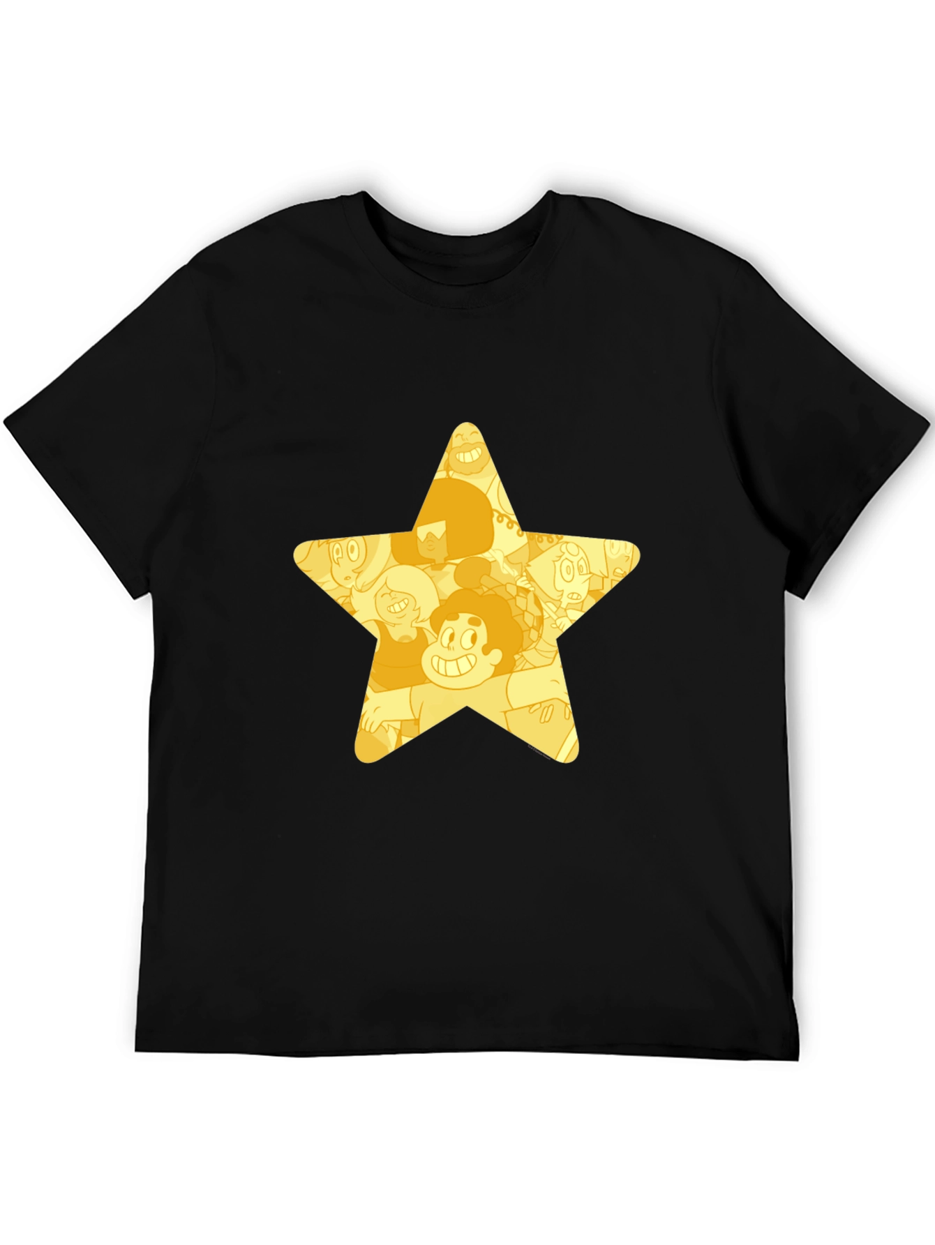 Star Cartoon Character Black T-Shirt