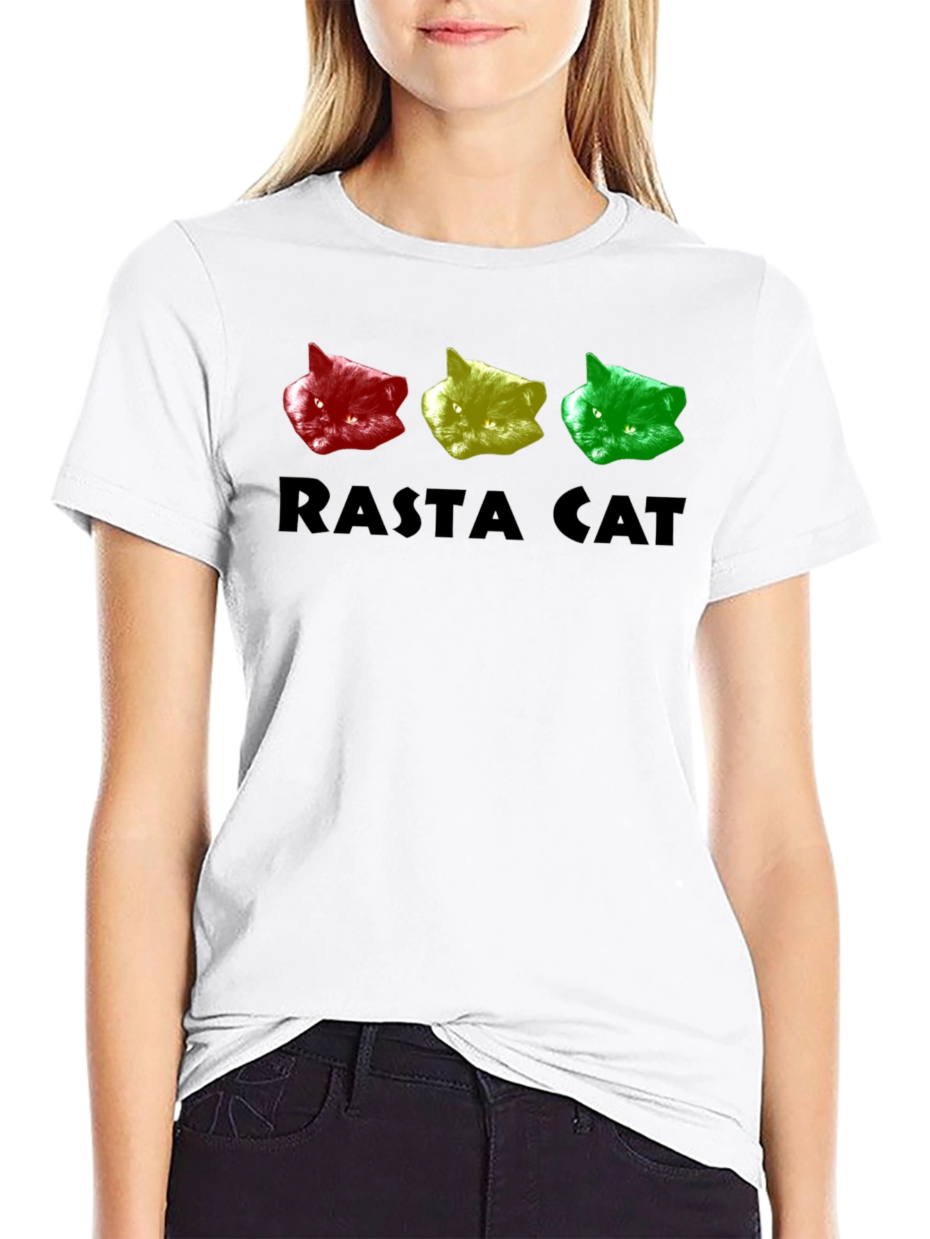 Rasta Cat Graphic Tee - Reggae Style Shirt
