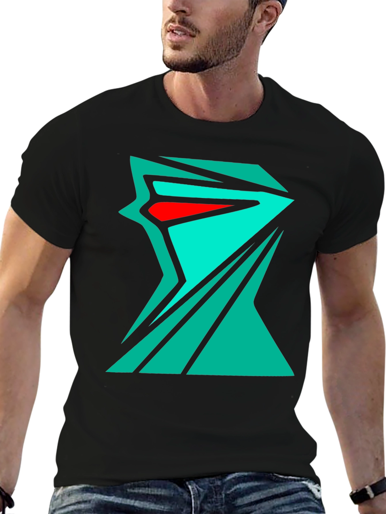 Abstract Geometric Tee - Edgy Streetwear Style