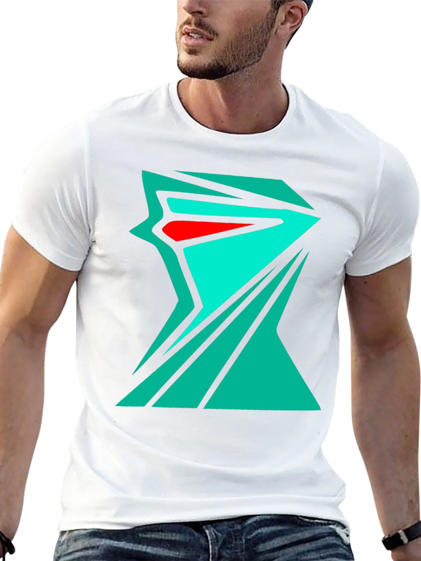 Abstract Geometric Tee - Edgy Streetwear Style