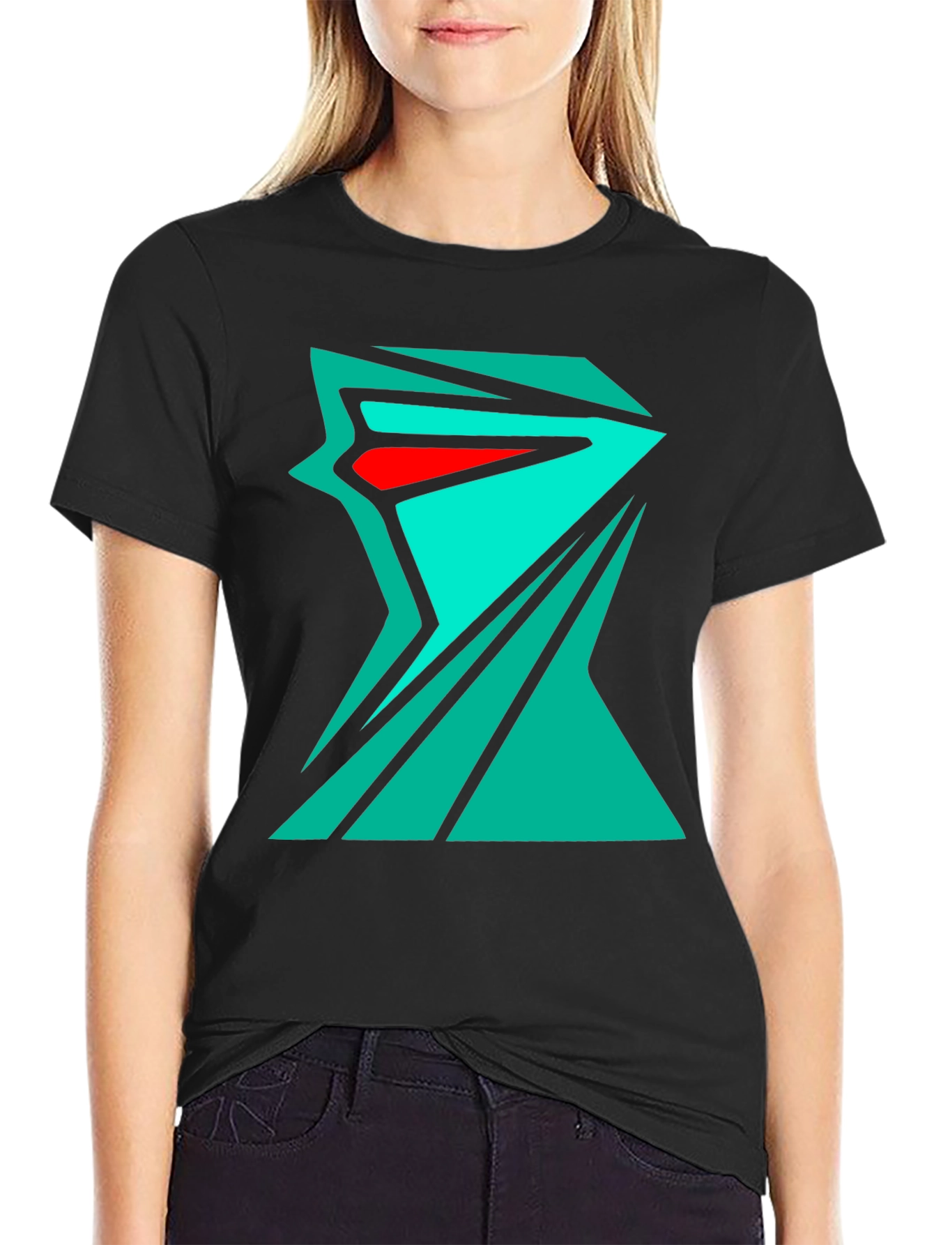 Abstract Geometric Tee - Edgy Streetwear Style