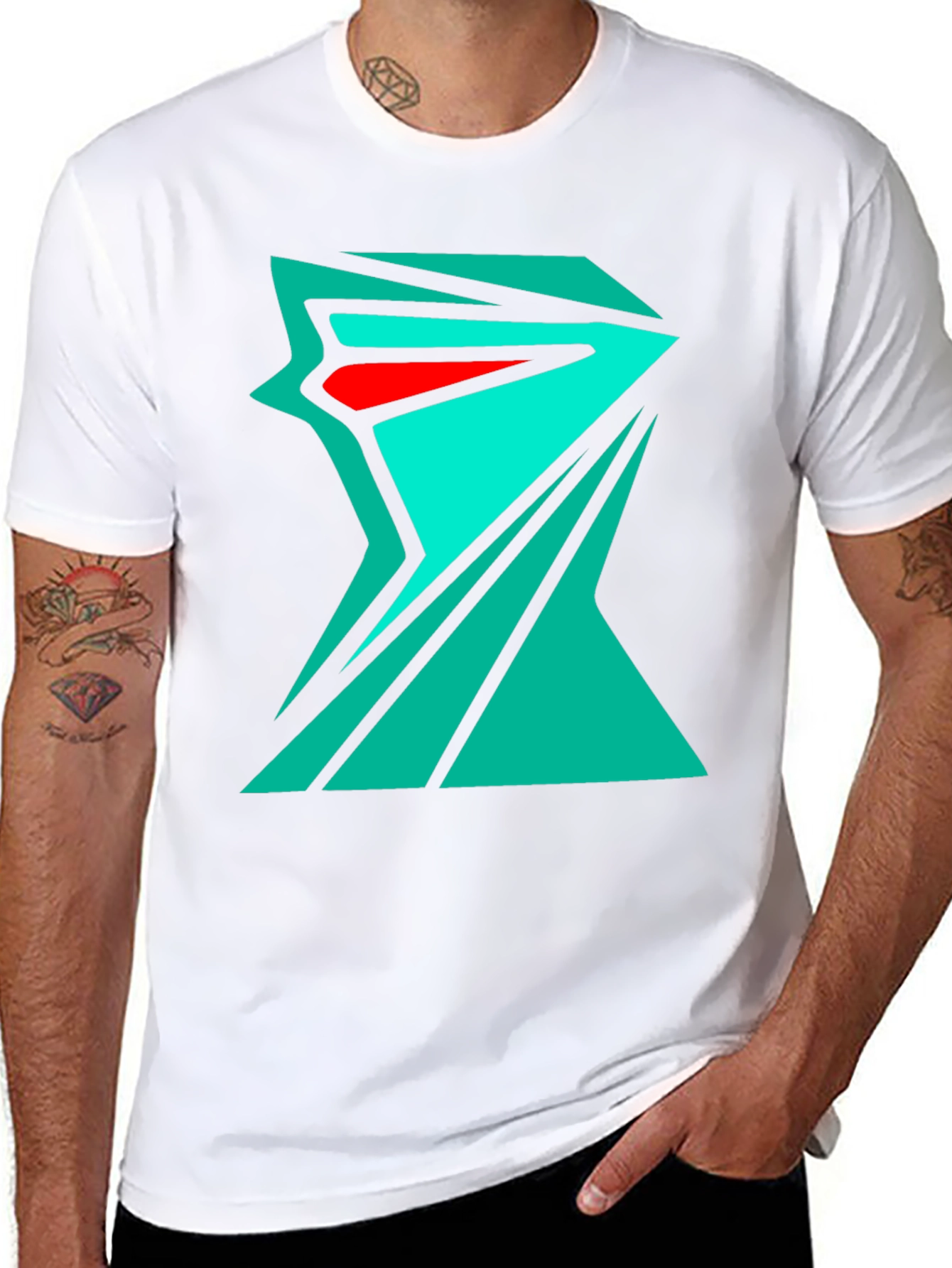 Abstract Geometric Tee - Edgy Streetwear Style
