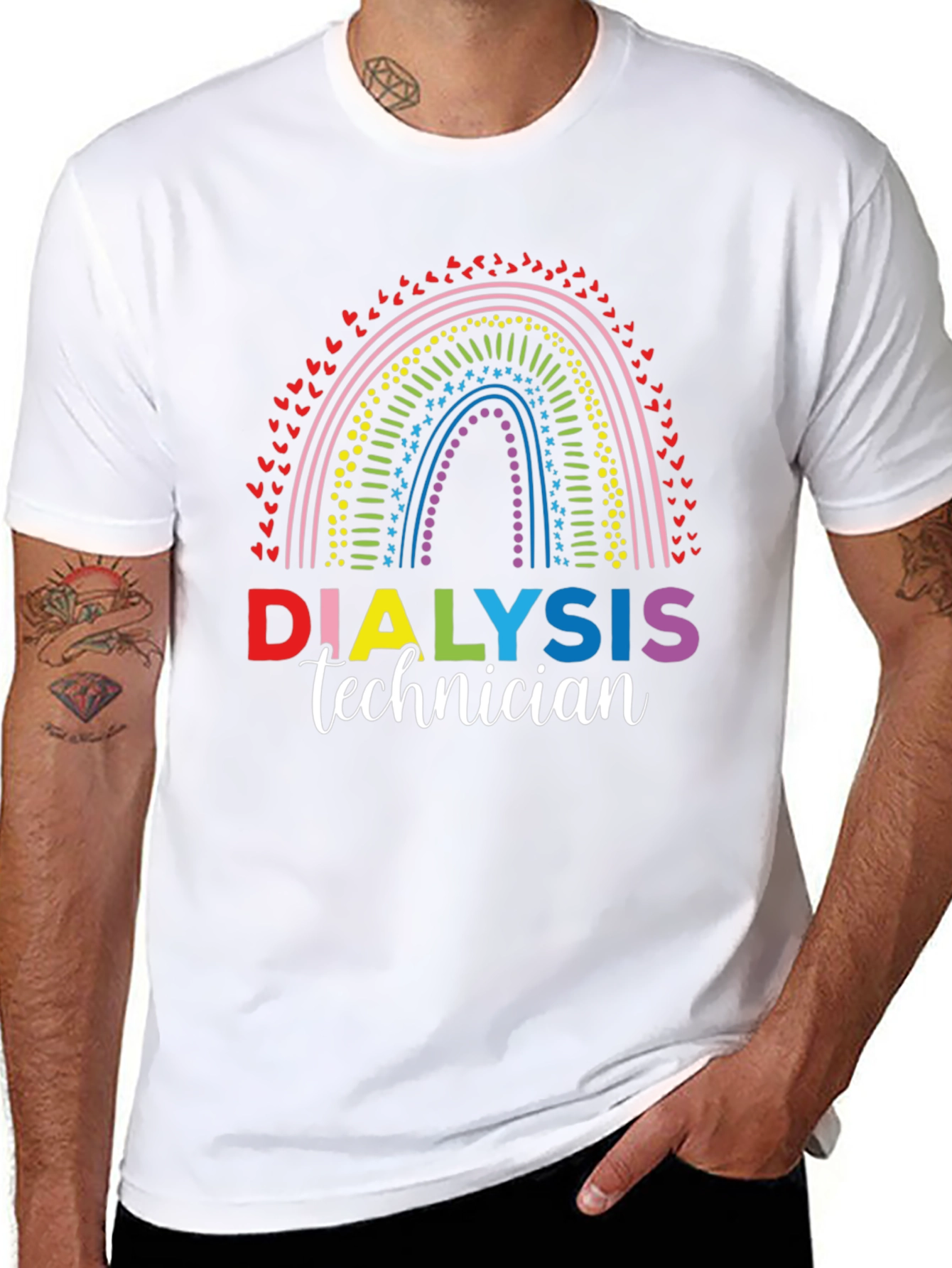 Dialysis Technician Rainbow Graphic Tee