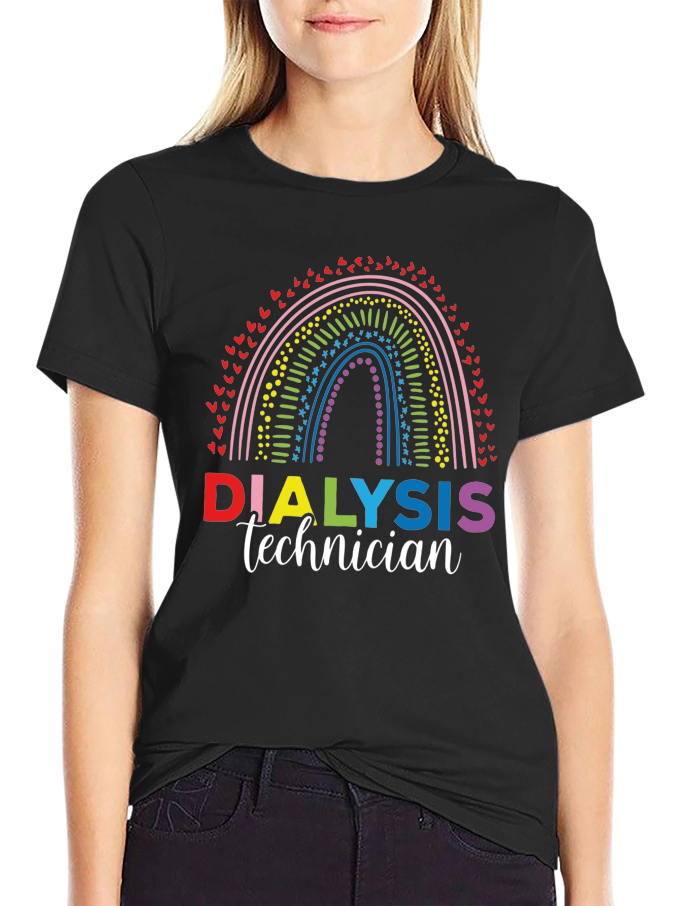 Dialysis Technician Rainbow Graphic Tee