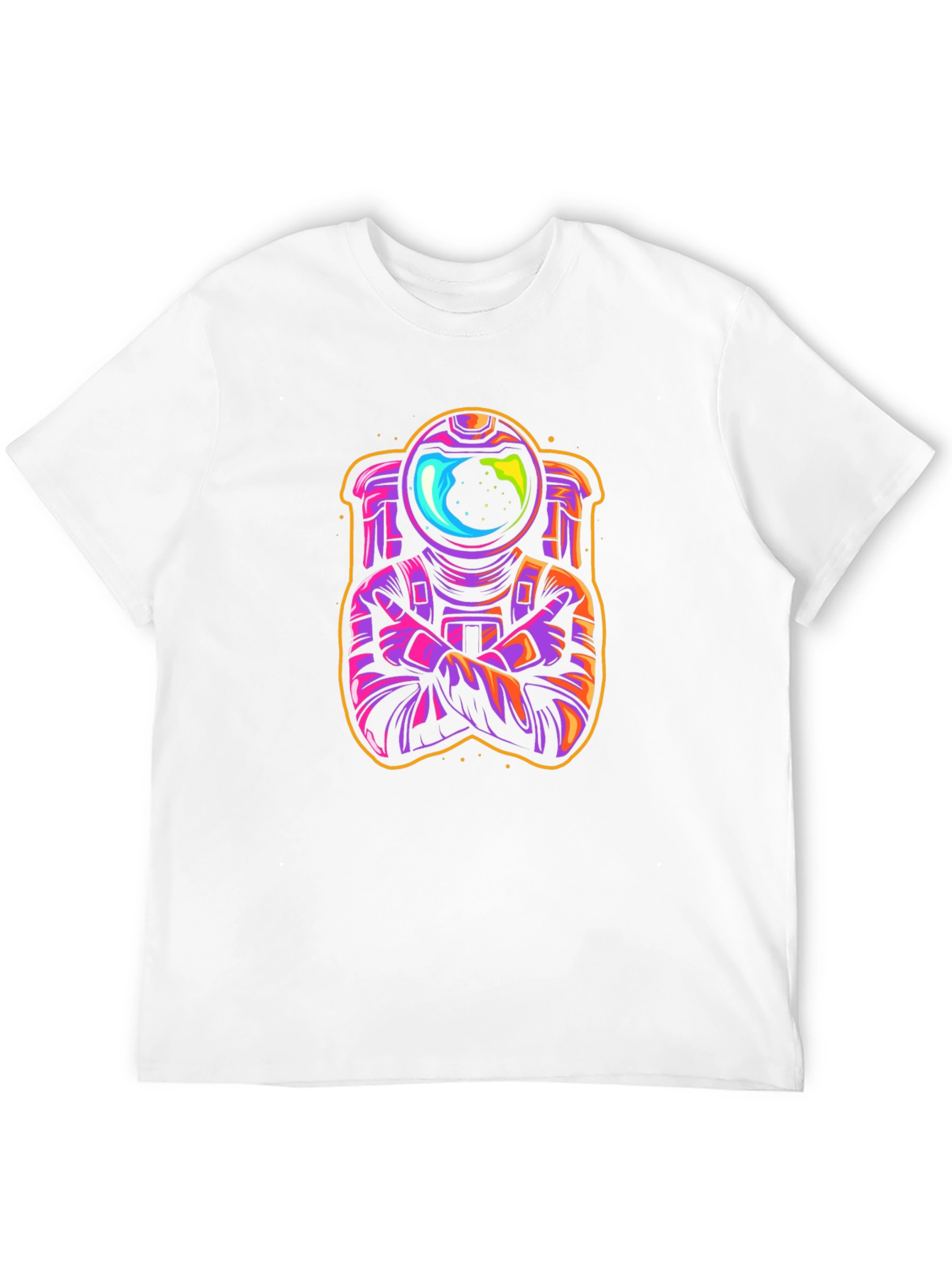 Cool Spaceman Graphic T-Shirt - Black Crew Neck Tee