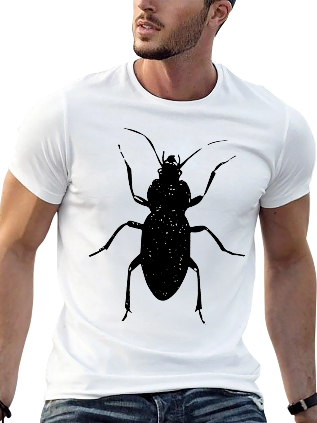 Black Beetle Graphic Tee - Mens Casual T-Shirt