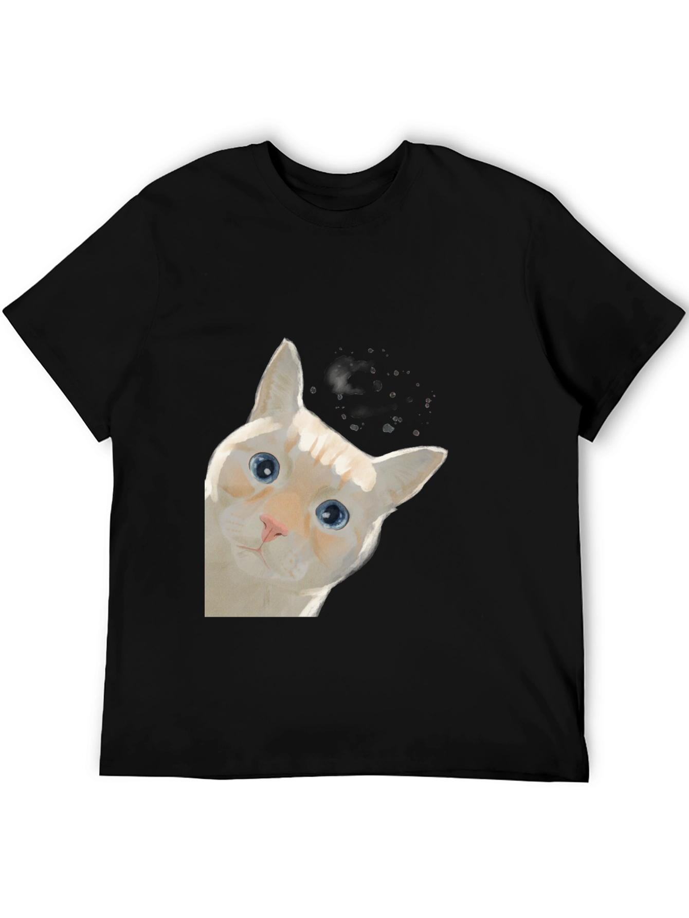 Peeking Cat Graphic T-Shirt - Unique Art Tee